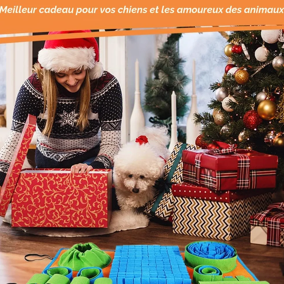 Tapis à renifler pour chiens jeu d'alimentation interactif stimulation mentale