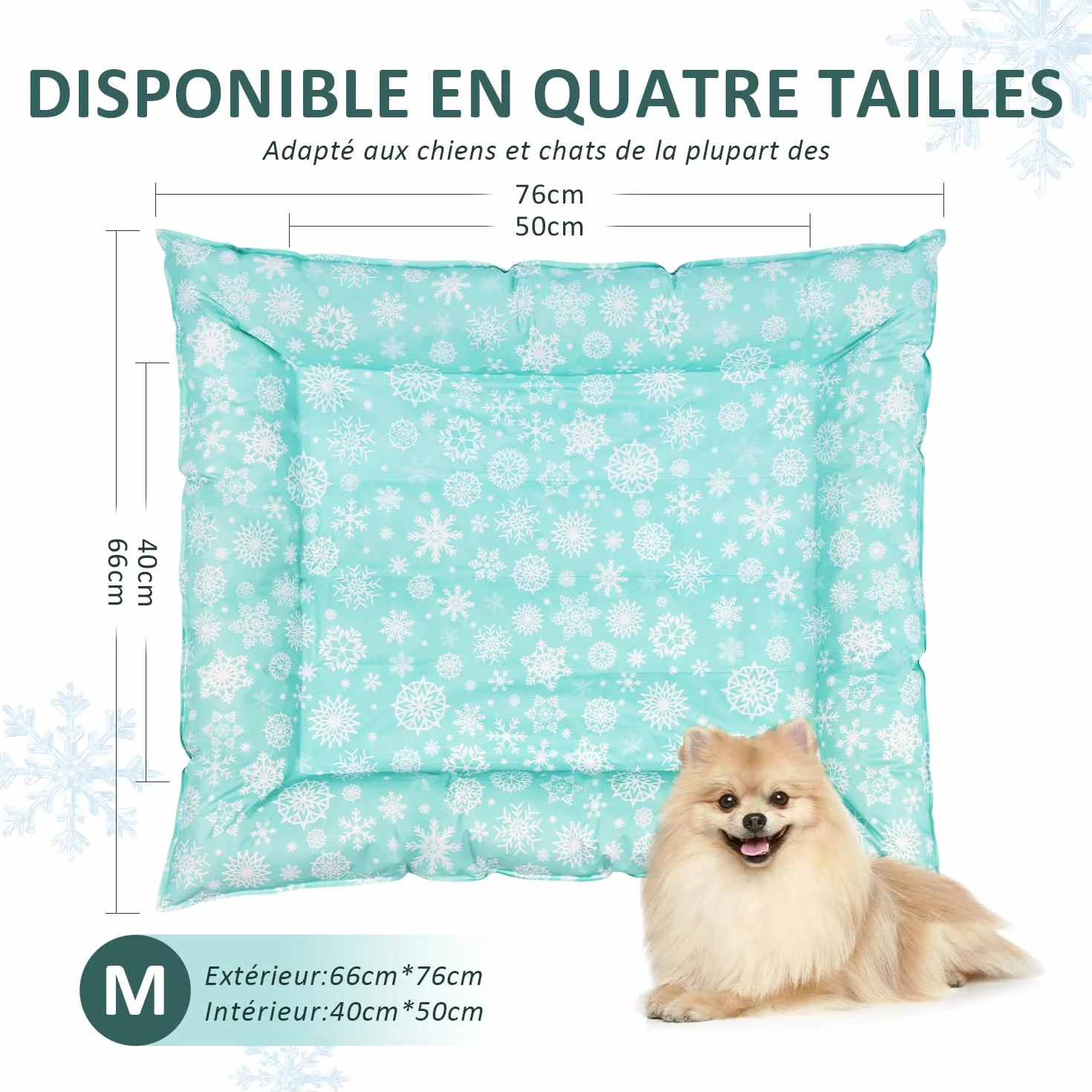 Tapis Rafraîchissant pour Chien et Chat 76 x 66 cm Gel Non Toxique Refroidissement