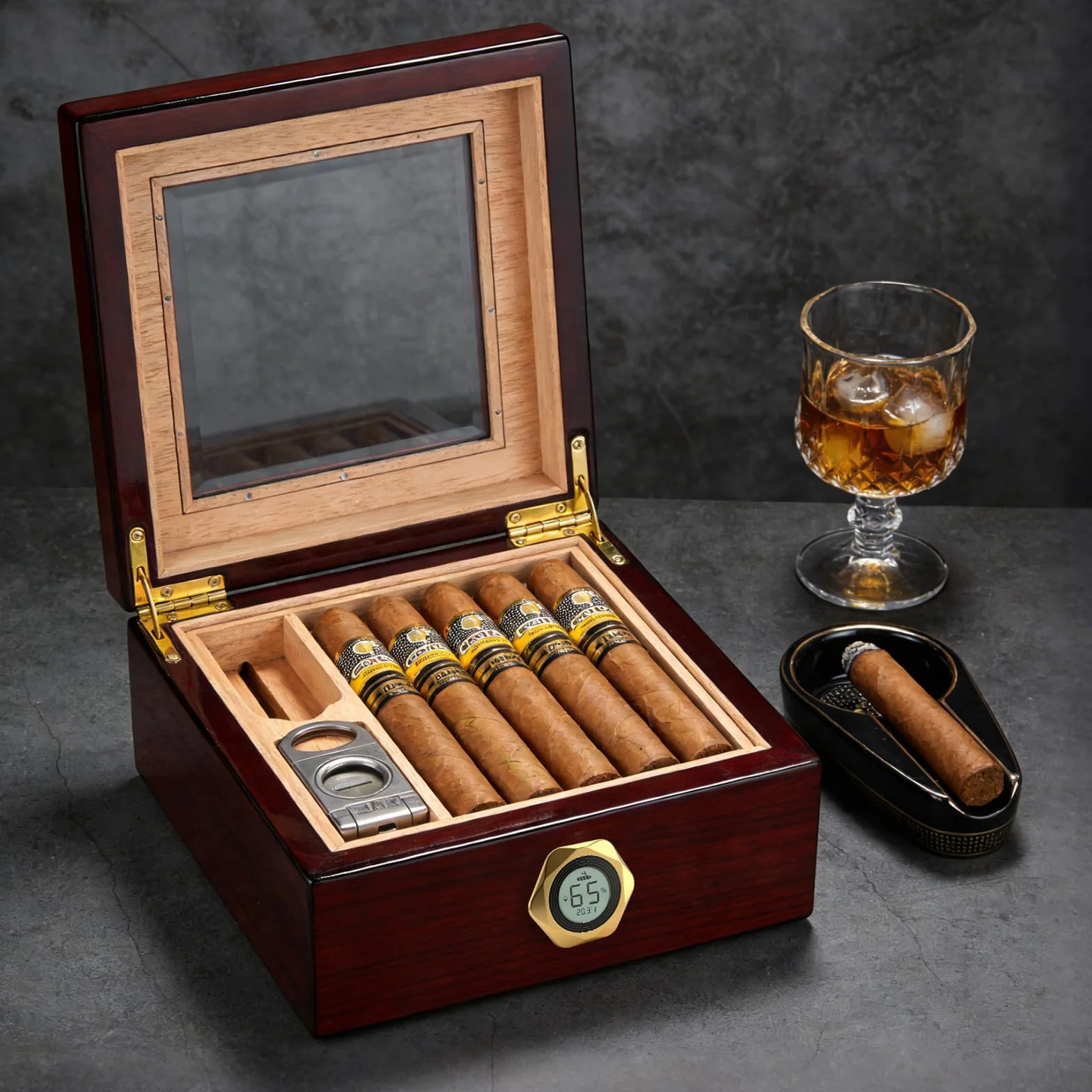 Thlevel Hygromètre Thermomètre Numérique LCD Indicateur Humidité Température pour Cave à Cigare