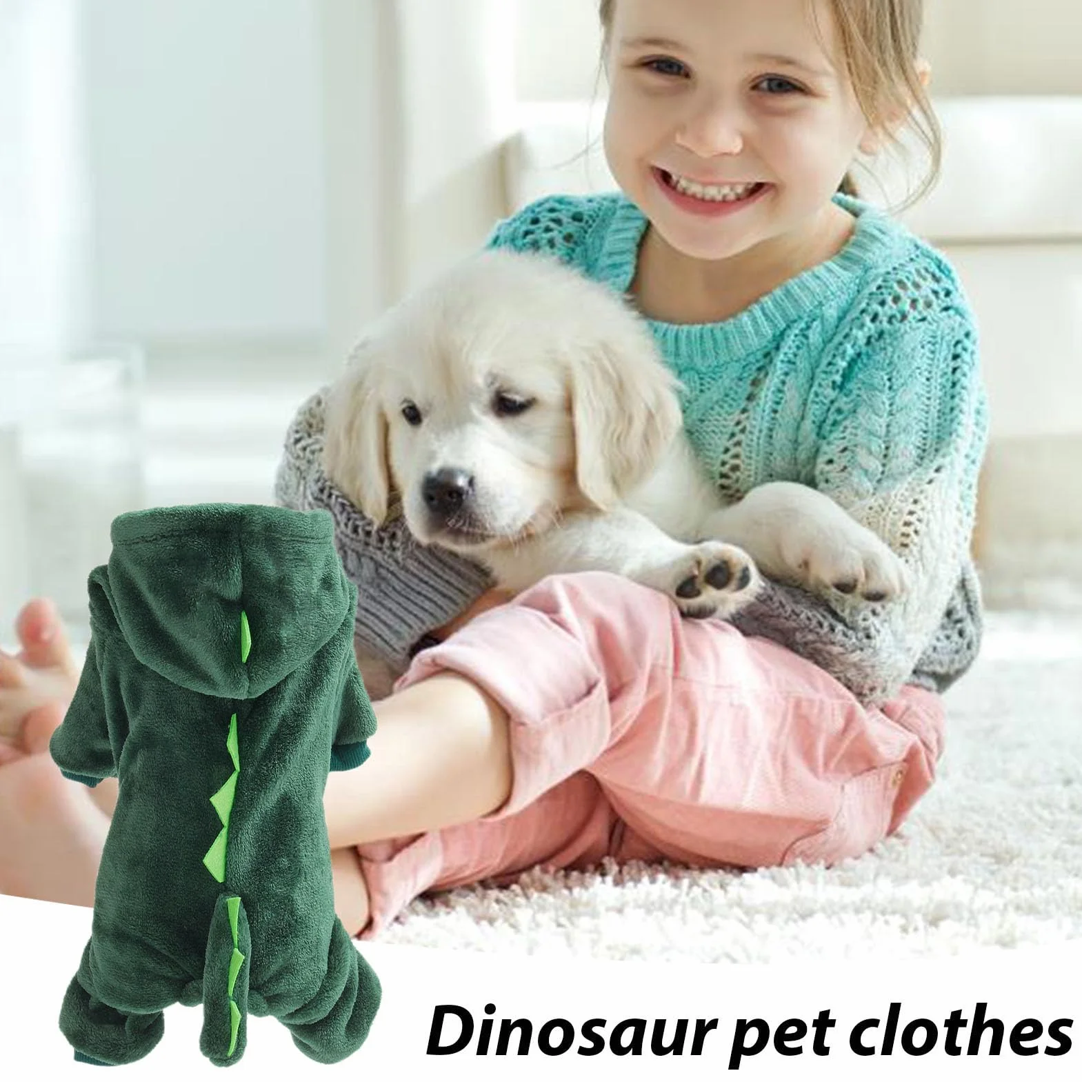 Sweats À Capuche Dinosaure Chat Chien Veste d'Hiver Douce Vêtements Chauds Animaux Compagnie Manteau Cosplay Petits Chiens Chats Noël Anniversaires