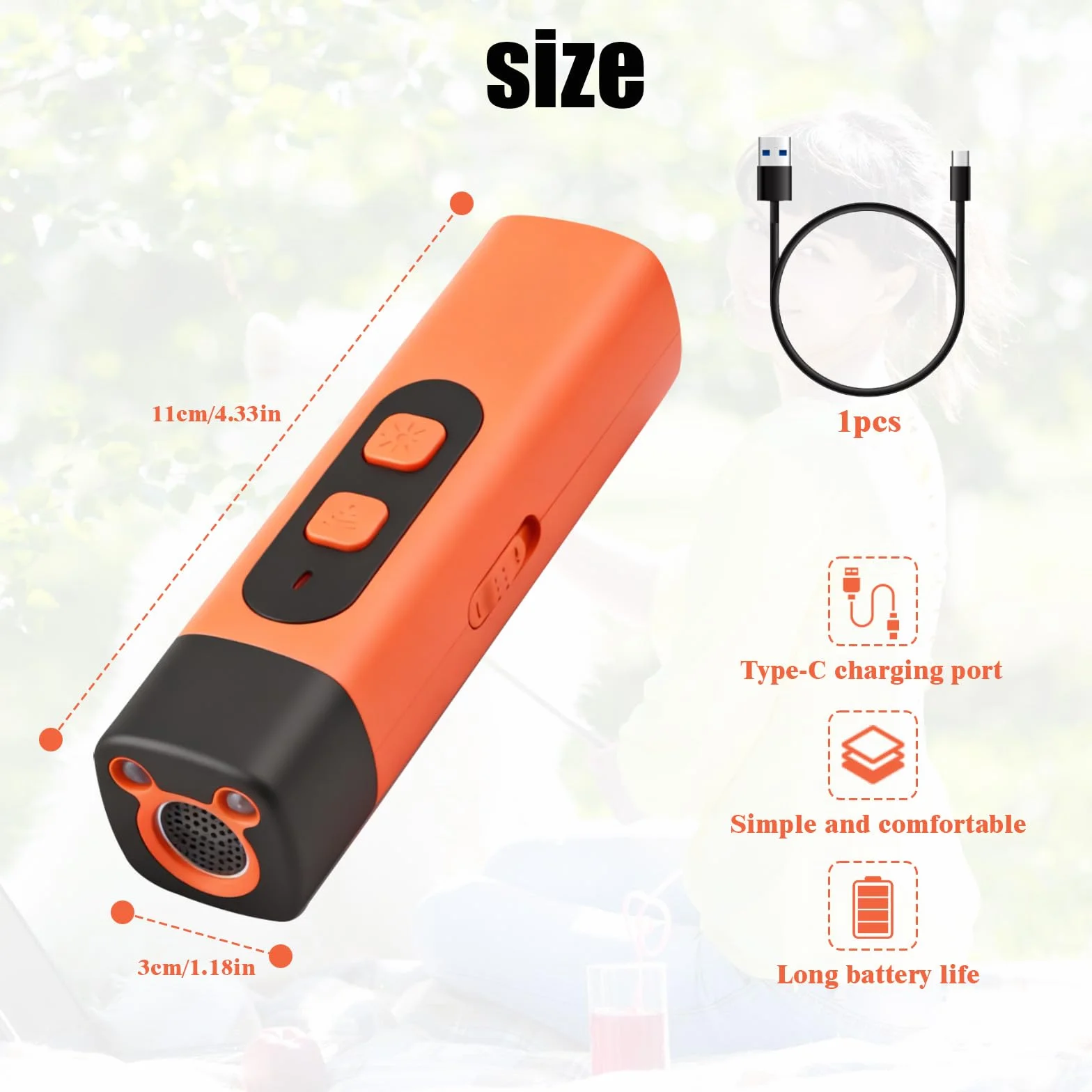 Anti Aboiement Chien Ultrason Puissant avec Lampe LED 3 Fréquences Réglables pour Petit et Grand Chien