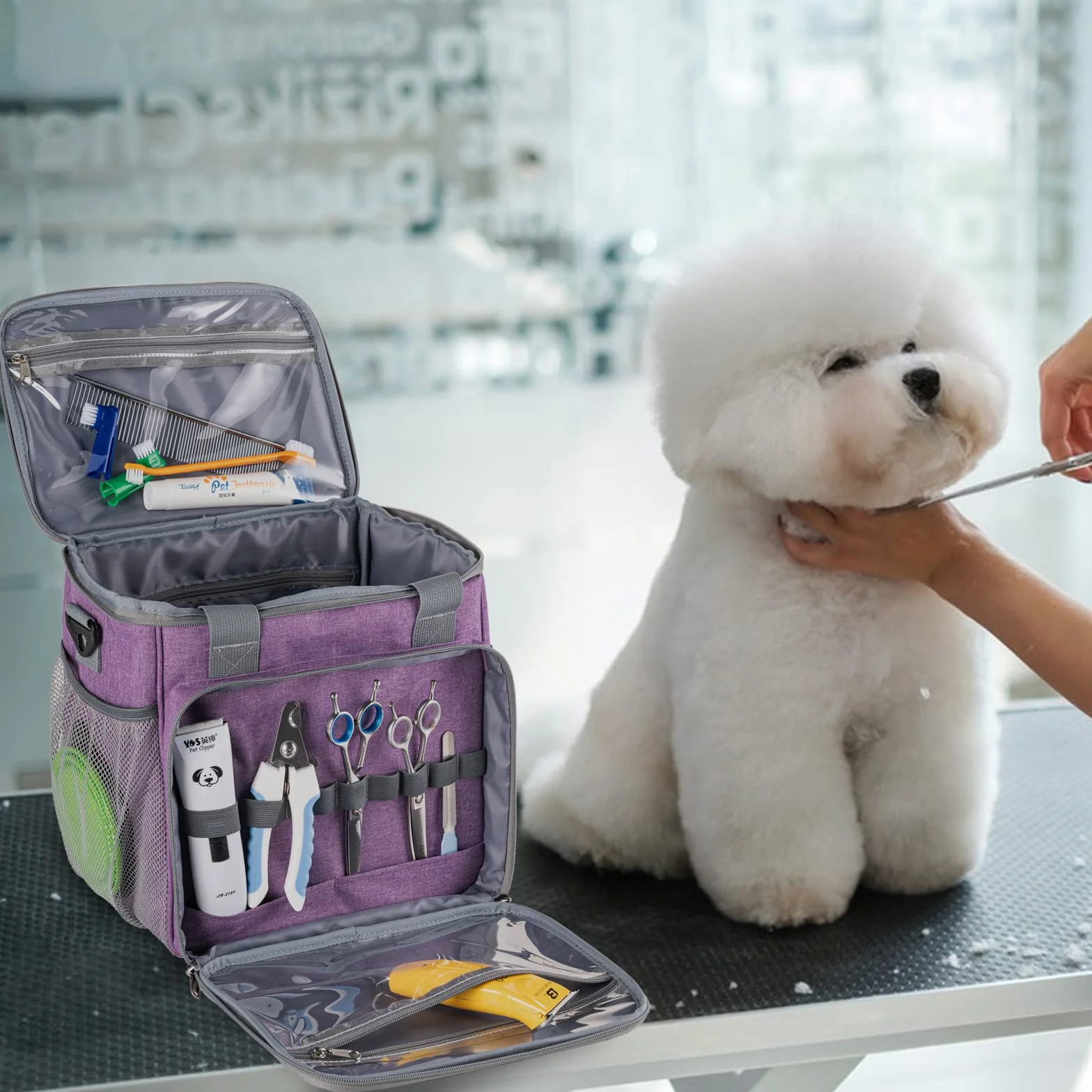 Sac de toilettage pour animaux de compagnie chien transport accessoires