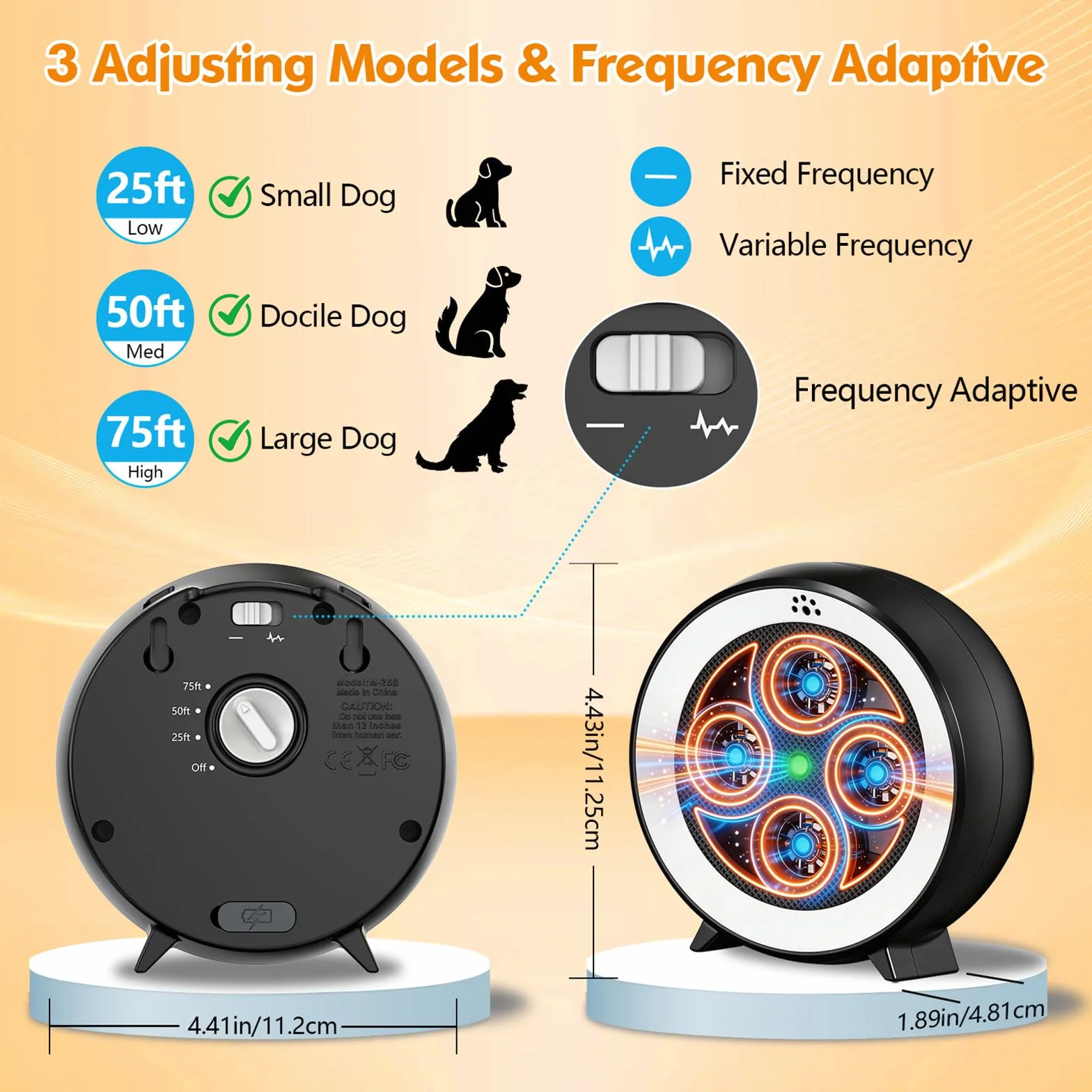 Anti Aboiement Chien Ultrason Puissant Télécommande 3 Portées IP65 Rechargeable Automatique