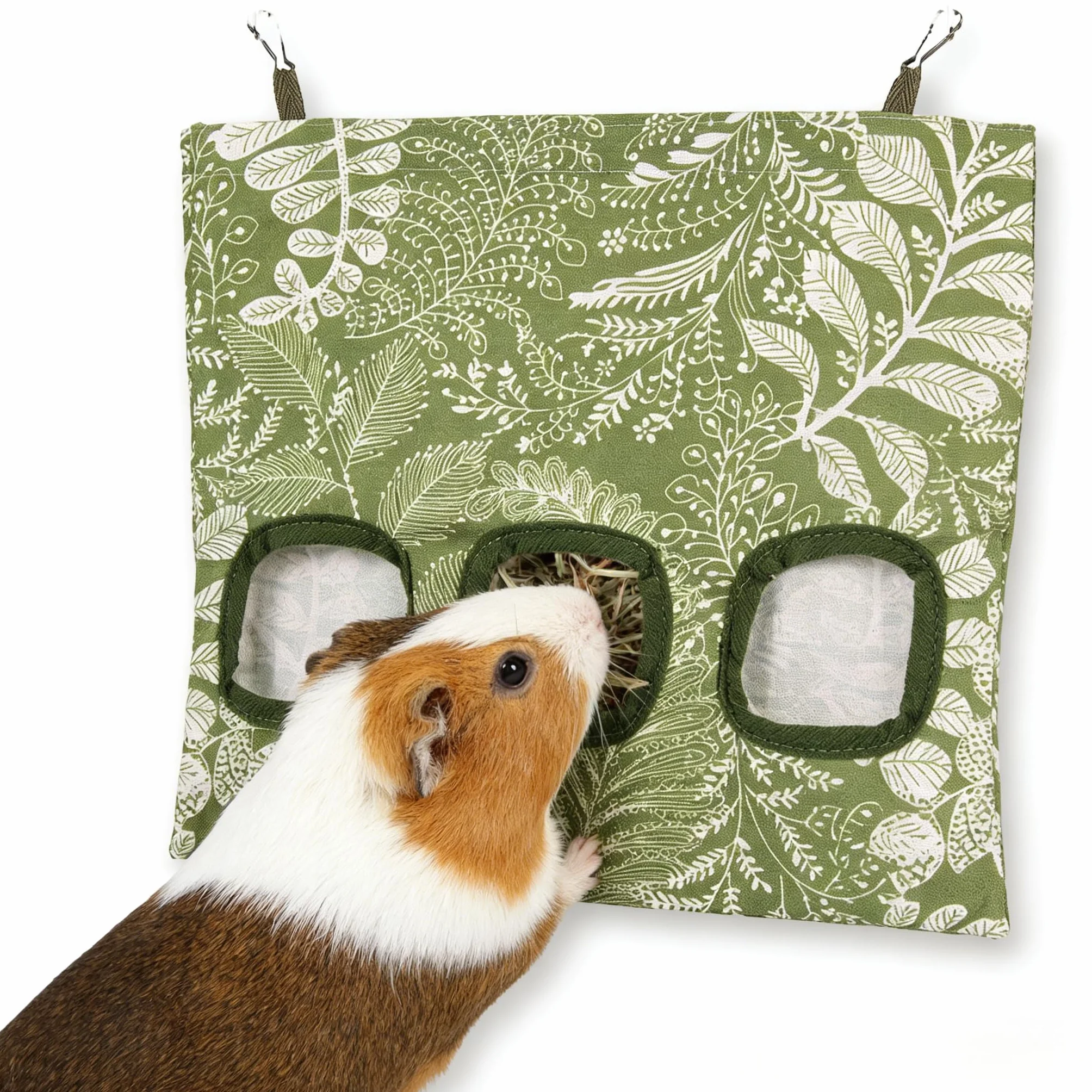 Sac à foin pour lapins 2 mangeoires à foin 3 trous suspendre 33x27.9 cm lavable chinchillas hamsters petits animaux