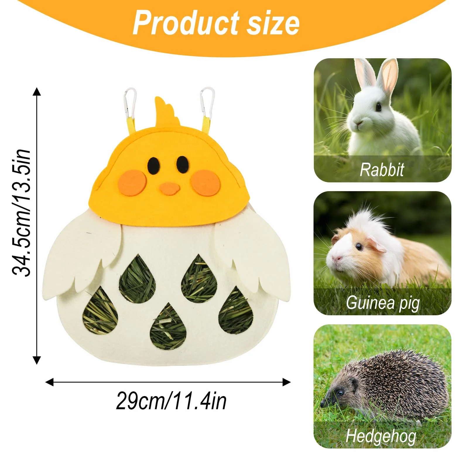 Ratelier Foin Lapin FainFun Sac a Foin Cochon d'Inde Pochon 2 Poutres Accessoire