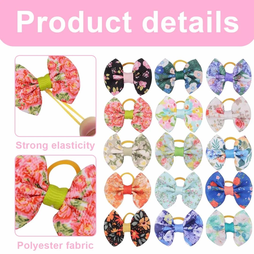 Élastiques Nœud pour Chien Plusieurs Styles Petits Nœuds pour Poils de Chien Accessoires Toilettage Mignons