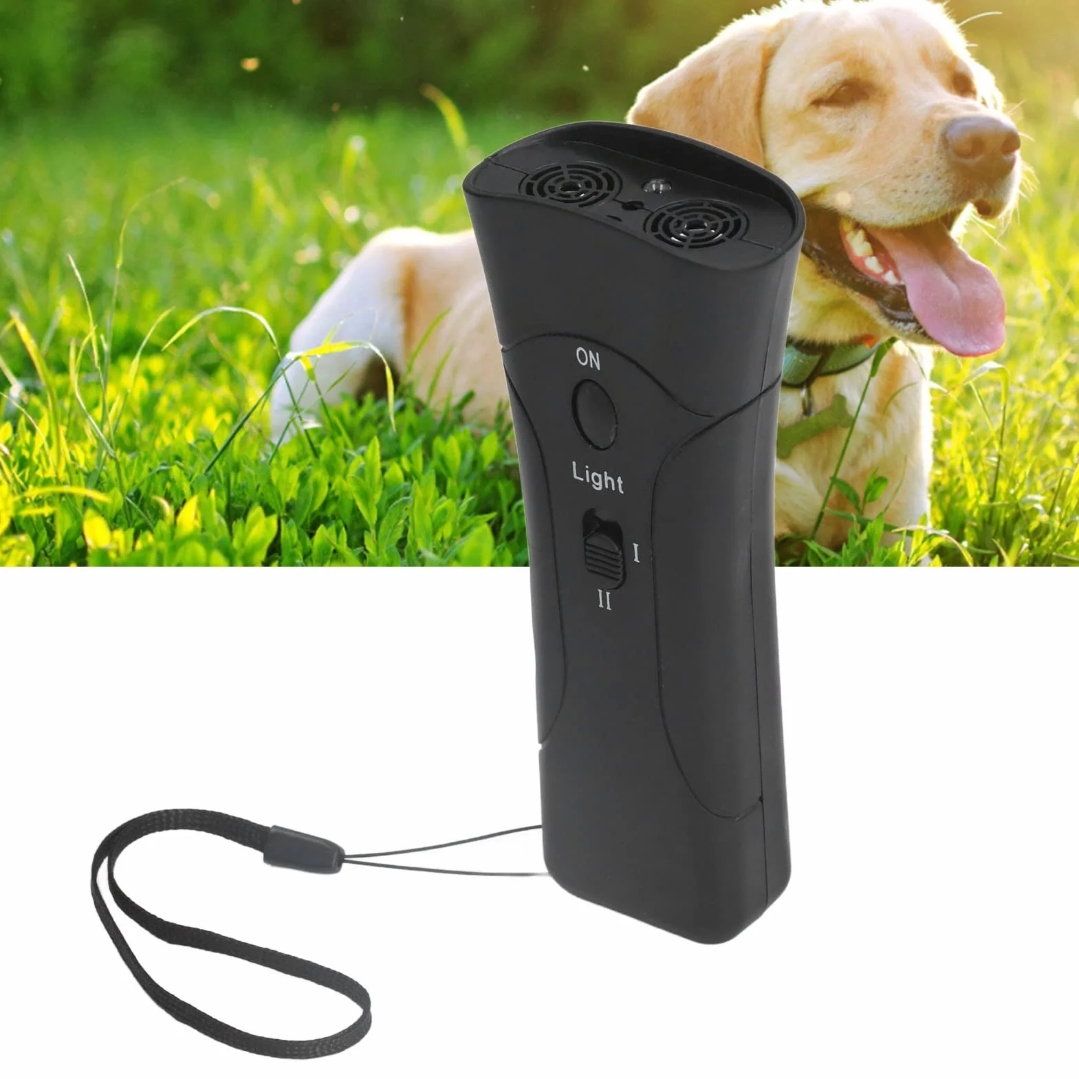 Répulsif Anti-aboiement Ultrasons Portable avec LED pour Chien, Dressage Extérieur