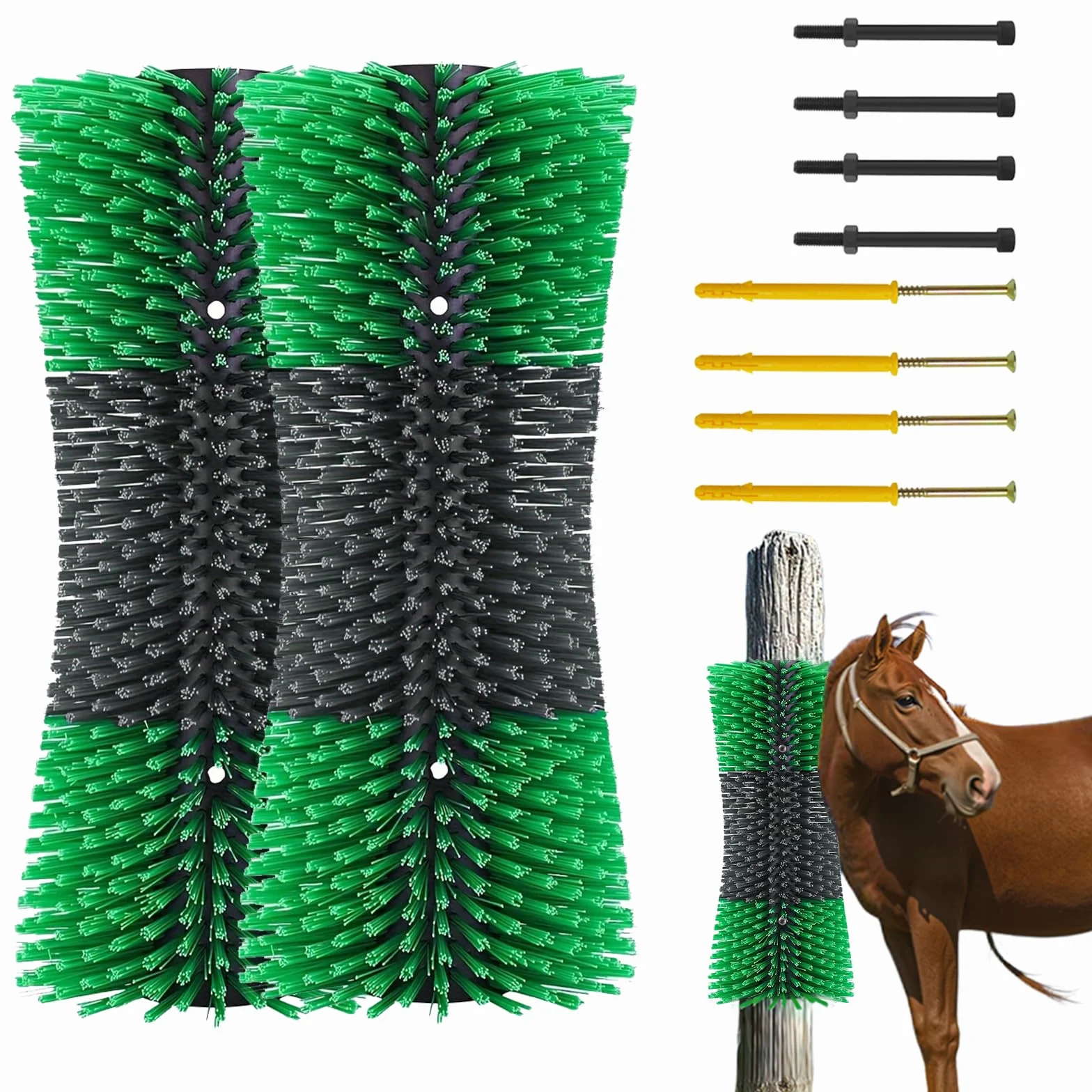 Lot de 2 brosses à gratter pour chevaux et bétail, toilettage et massage