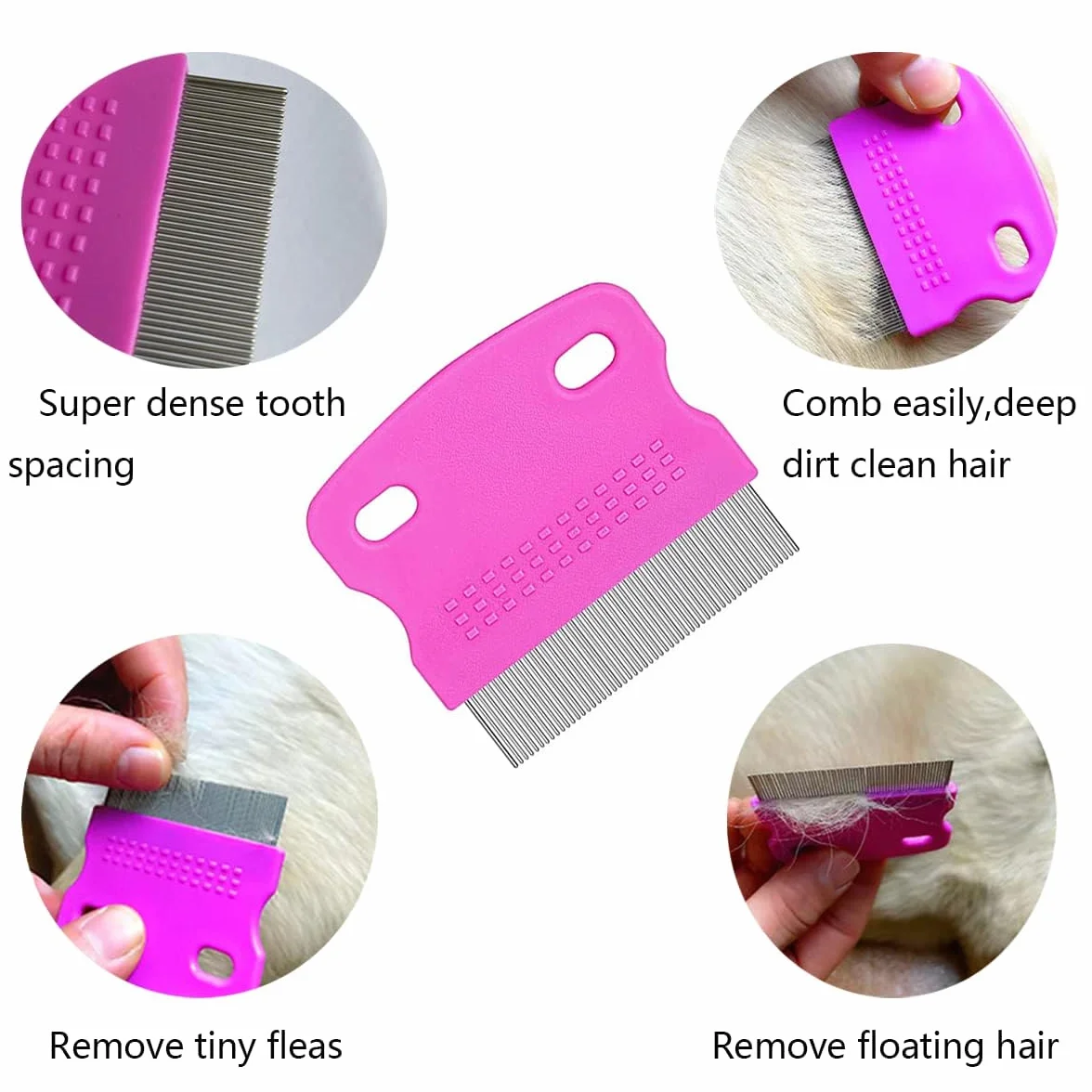 9 Peigne Anti Poux, Peigne Anti Puces pour Chat et Chien, Peigne Puces Chat et Chien pour Enlever les Taches de Larmes/Poux/Tangles/Croûte/Saleté
