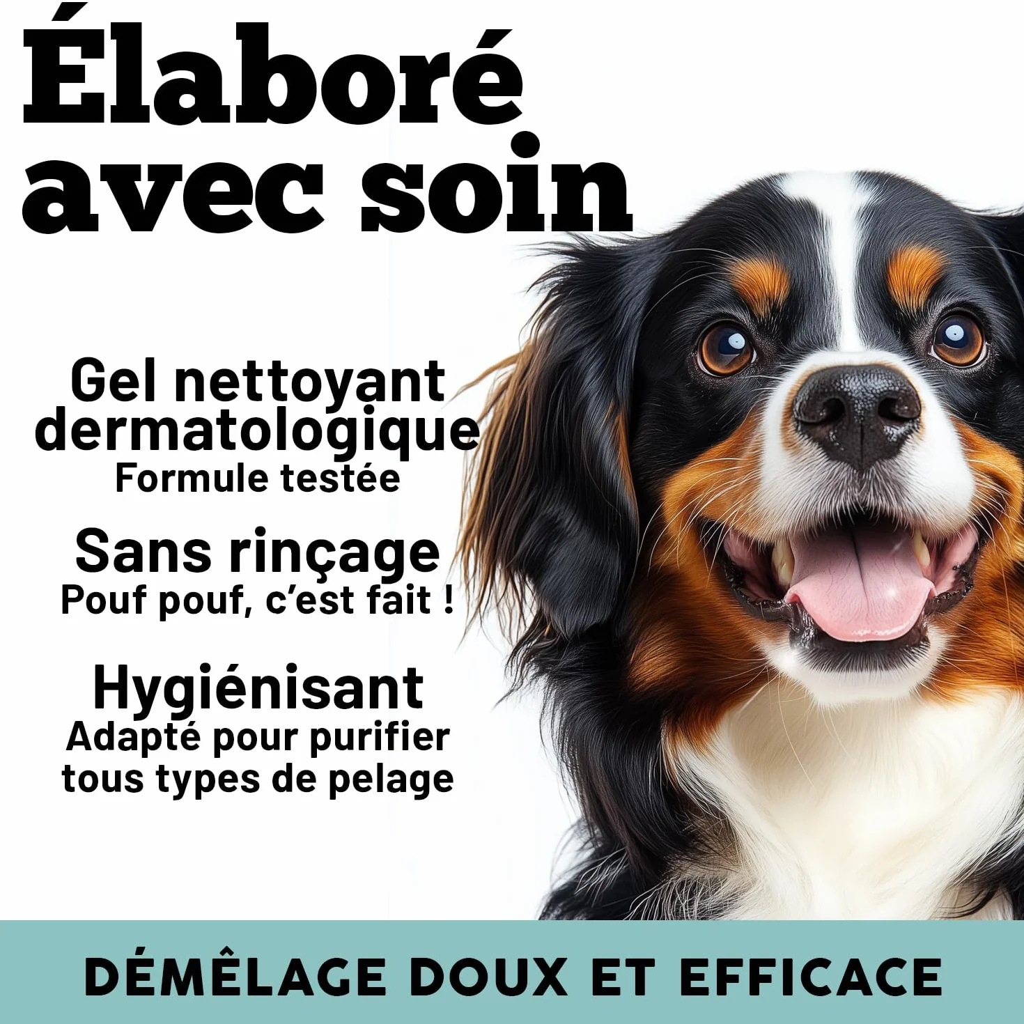 MyPetPrime Shampooing Sec en Gel pour Chiens | sans Rinçage | Anti-Odeur | Dermatologique | Hygiénique, Anti-Démangeaisons | avec Huile de Graines de Neem | pour Toutes Races | Fabriqué en Italie