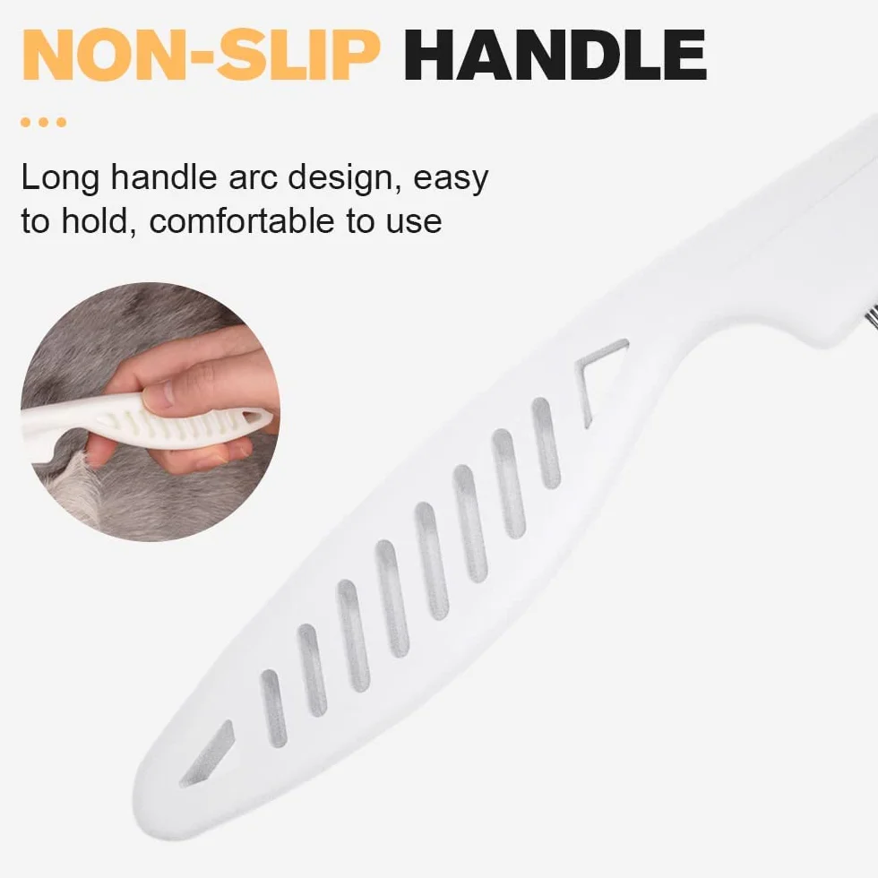 EHOTER Brosse De Toilettage Peigne à Poux pour Chats et Chiens 2pces (Blanc)