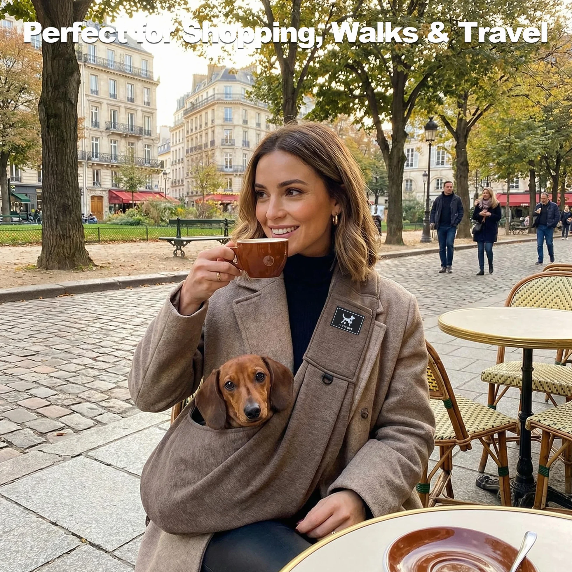 Écharpe de transport mains libres pour chien et chat petite taille bandoulière rembourrée réglable double boucles de sécurité