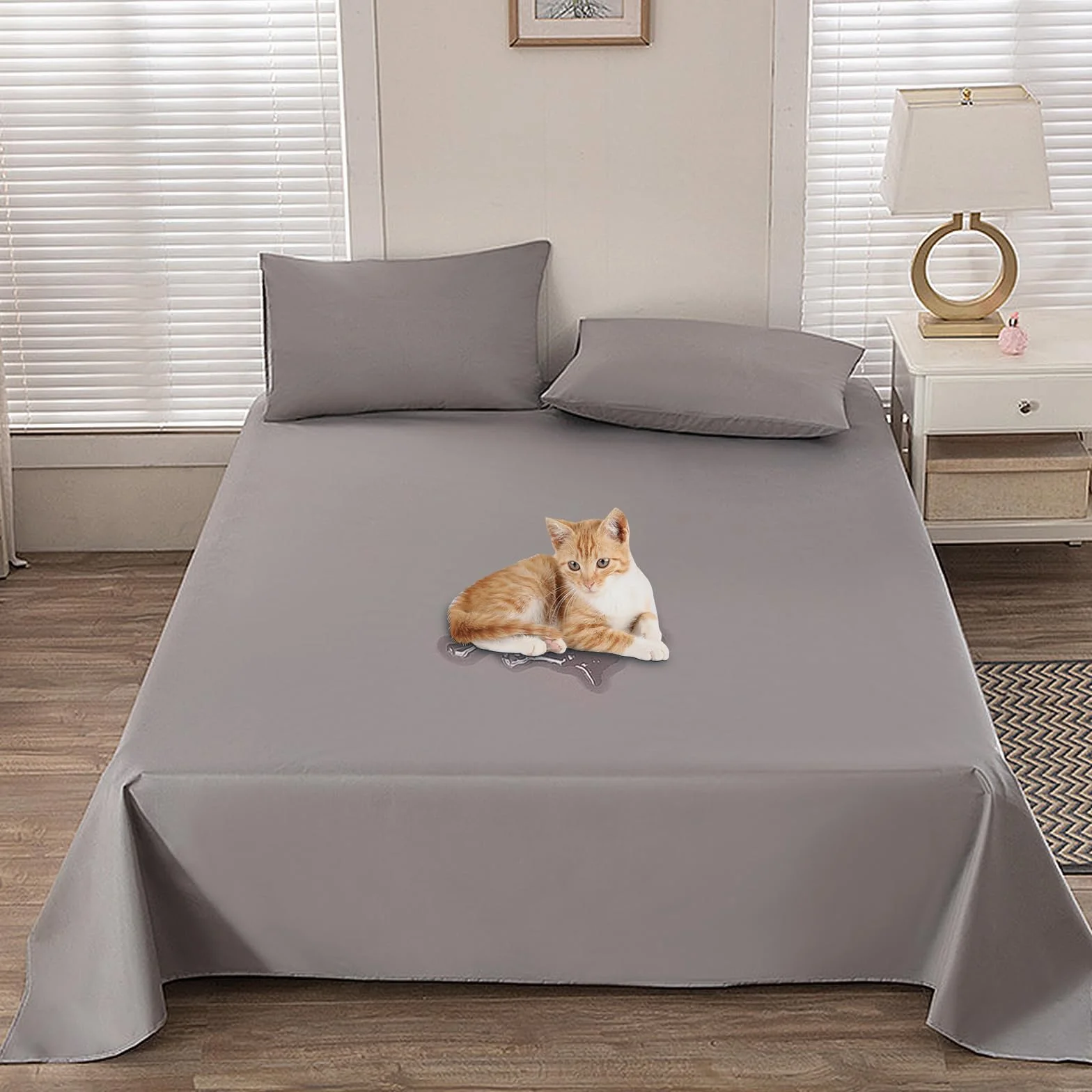 Couvre-lit Imperméable Respirant Microfibre Brossée TPU Double Jeté Résistant Rayures Lavable Protection Chien Chat Enfants 230 x 250