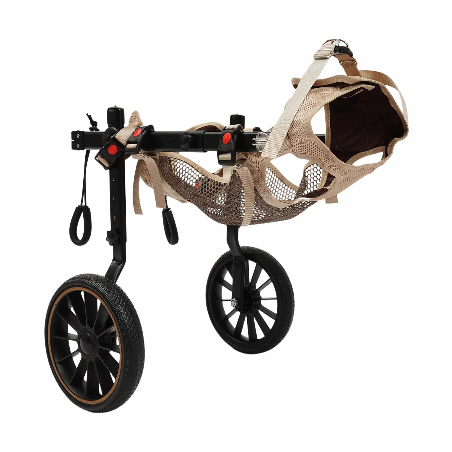 Fauteuil roulant réglable pour chien taille moyenne/grande, cadre aluminium léger, harnais maille, chariot arrière senior handicapé