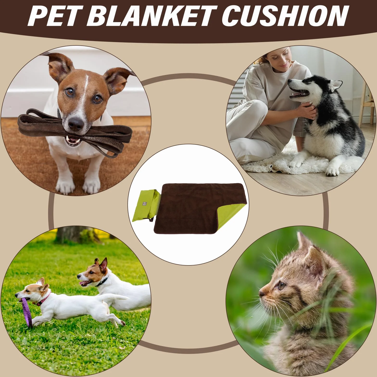 Tapis imperméable pour chien 100 x 70 cm - Couverture d'extérieur pliable et lavable pour voyage animaux de compagnie
