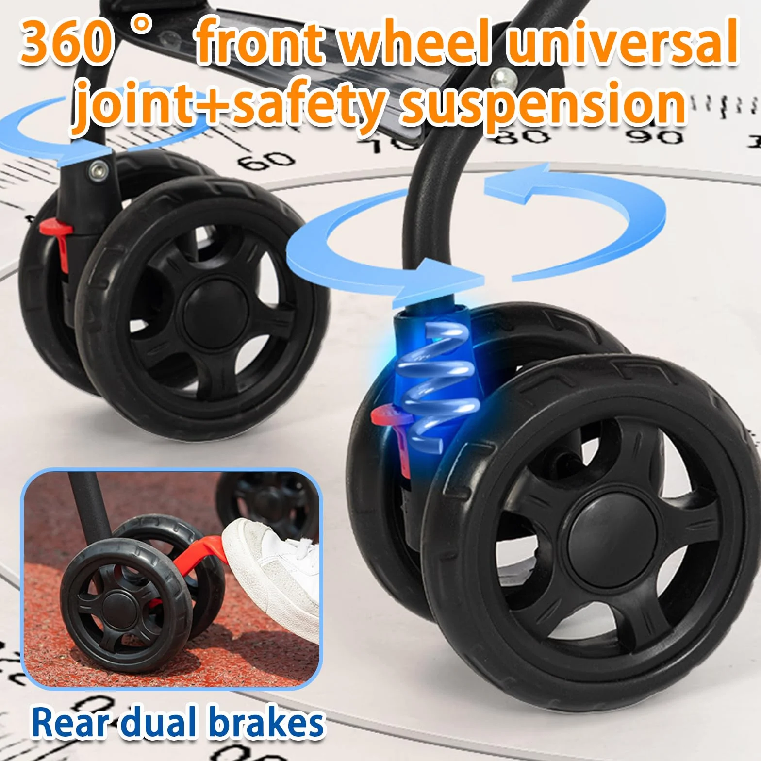 OHMG Poussette pliante pour chiens et chats 4 roues jusqu'à 15 kg