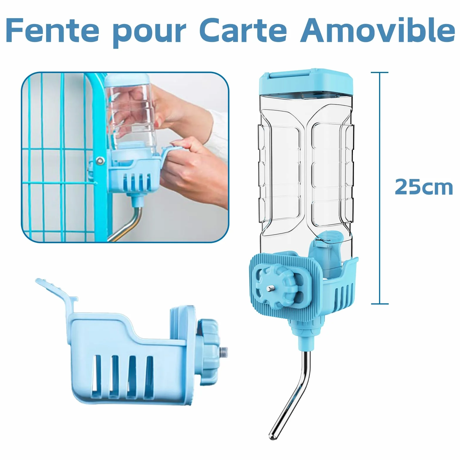 Distributeur Eau pour Petits Animaux, 1200ML Suspendue Grande Capacité Automatique Abreuvoir Eau Anti-Goutte Biberon pour Lapin Chinchilla Cochon d'Inde Hérisson Furet