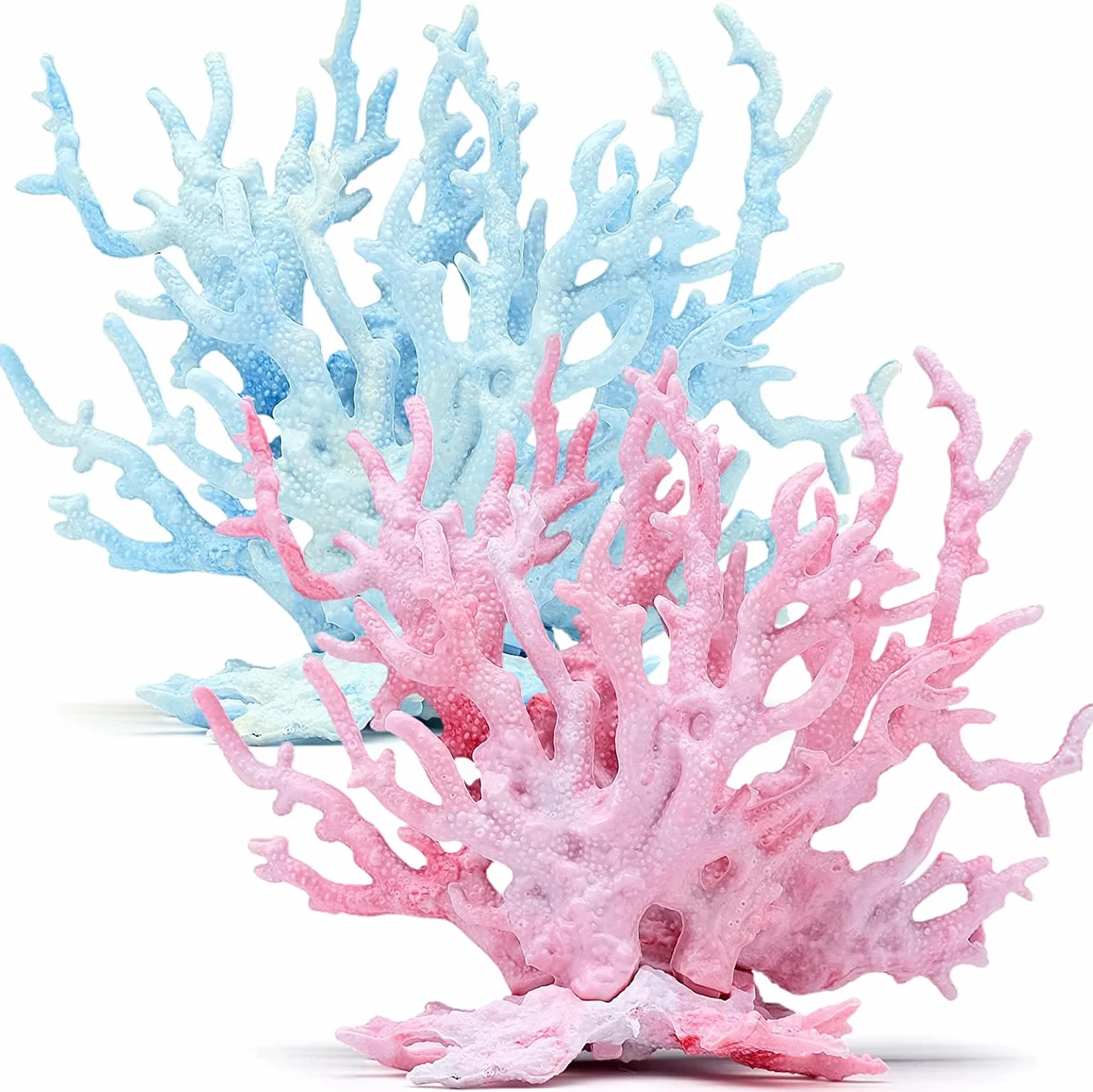 Corail Artificiel Aquarium Décoration Faux Ornament Réservoir Poisson Plante Artificielle Résine Fish Tank Décor Bleu Rose