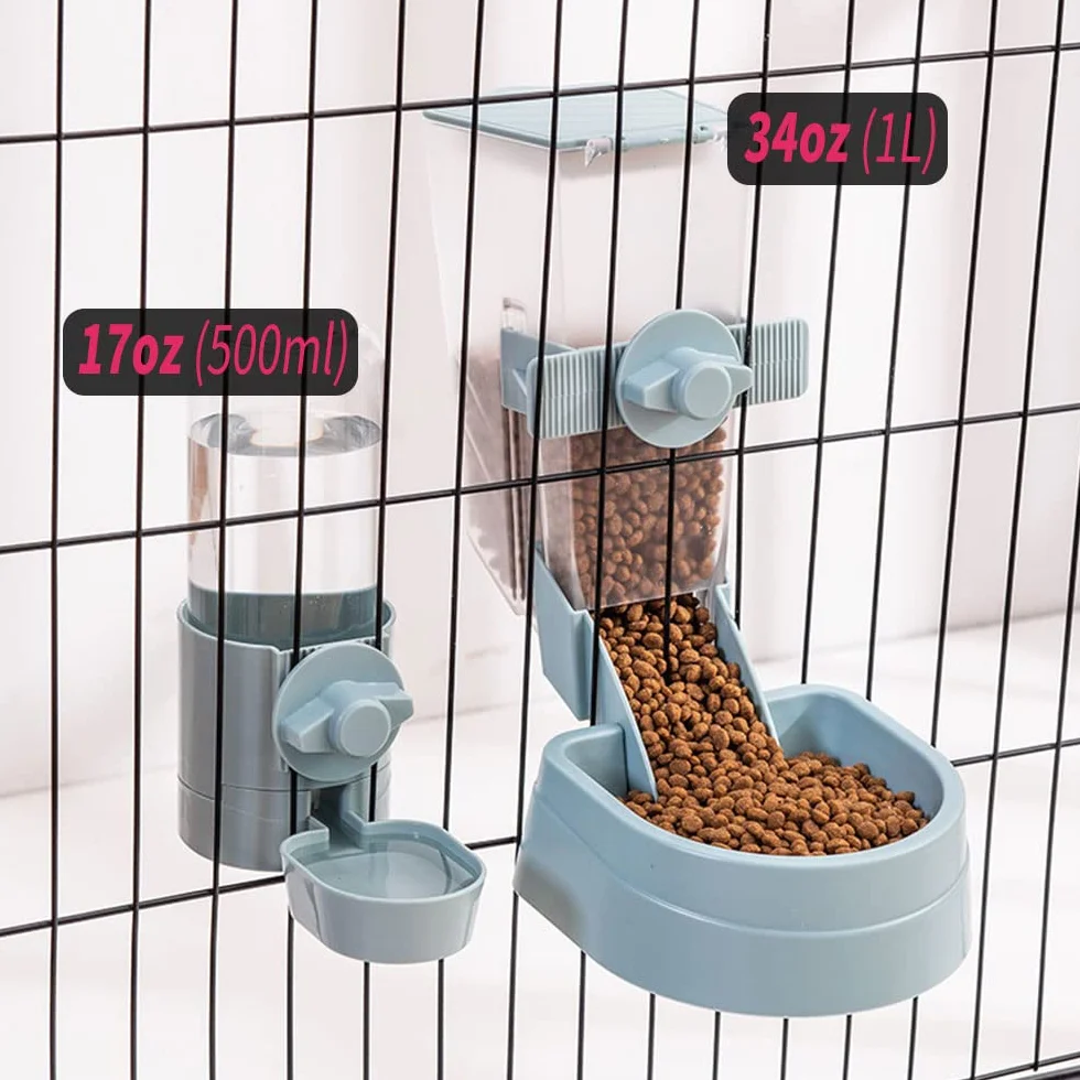 Mangeoire à suspendre pour animaux domestiques 1 L avec couvercle distributeur automatique
