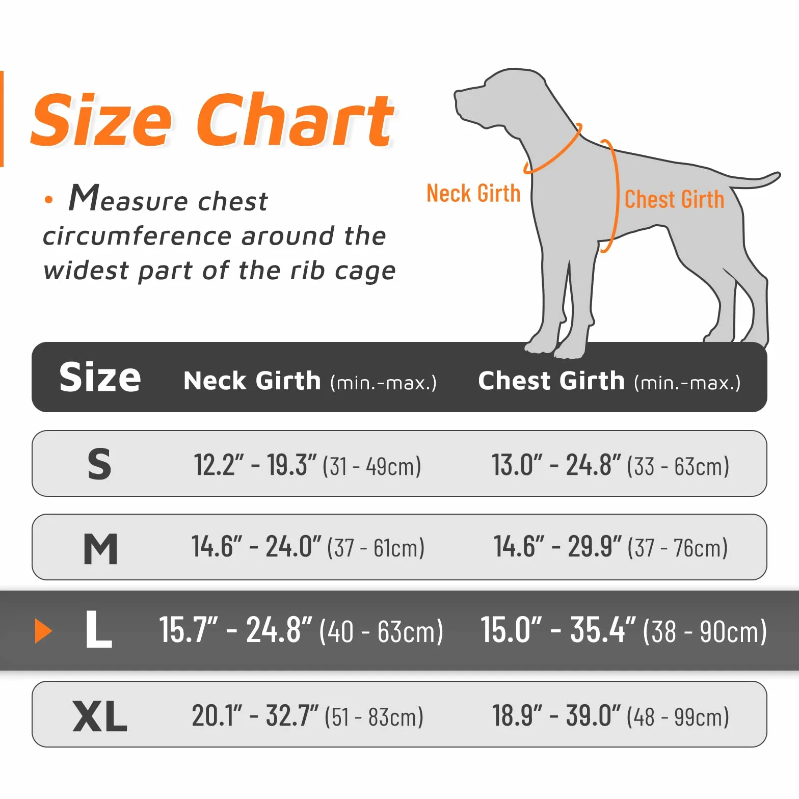 Harnais Chien Anti Traction Réfléchissant Réglable avec Poignée Contrôle, pour Chien Moyen et Grand, Orange, L