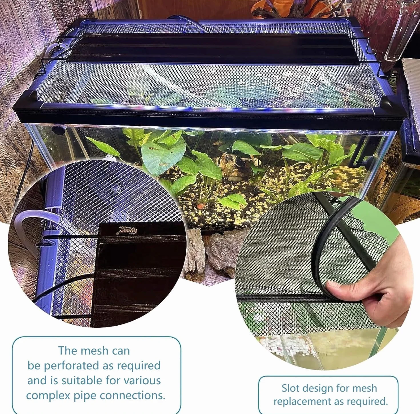 Couvercle de réservoir à poissons magnétique DIY 94x46cm Couvercle d'aquarium