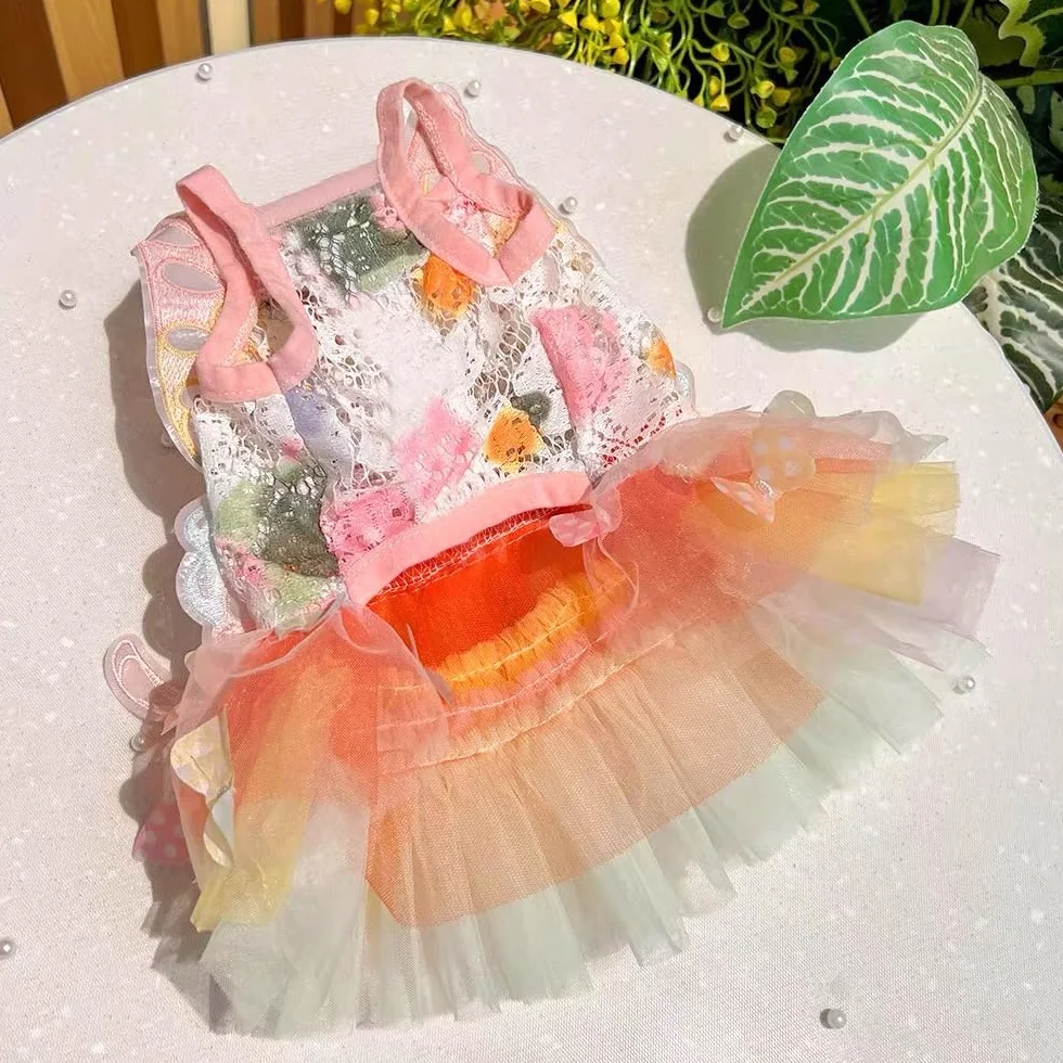 Robe de princesse papillon jupe tutu multicouche pour chiens petite moyenne taille XXXL