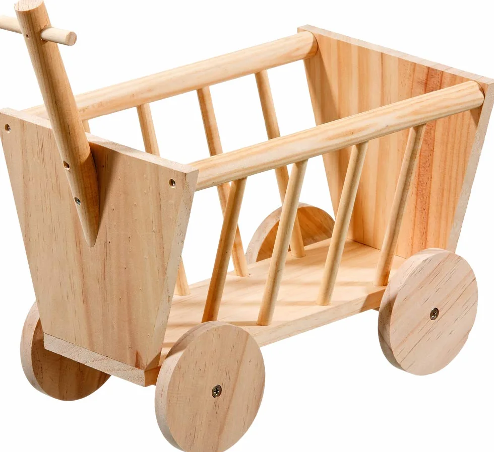 Flamingo Râtelier en Bois Chariot pour Rongeur 29 cm