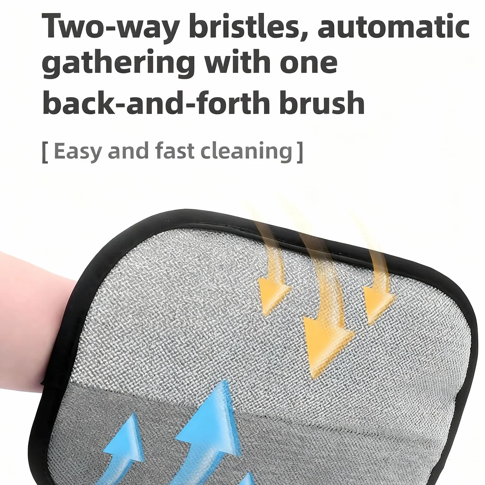 Gant Anti Poils Animaux Double Face Réutilisable pour Chien Chat Meubles Vêtements Canapé Auto