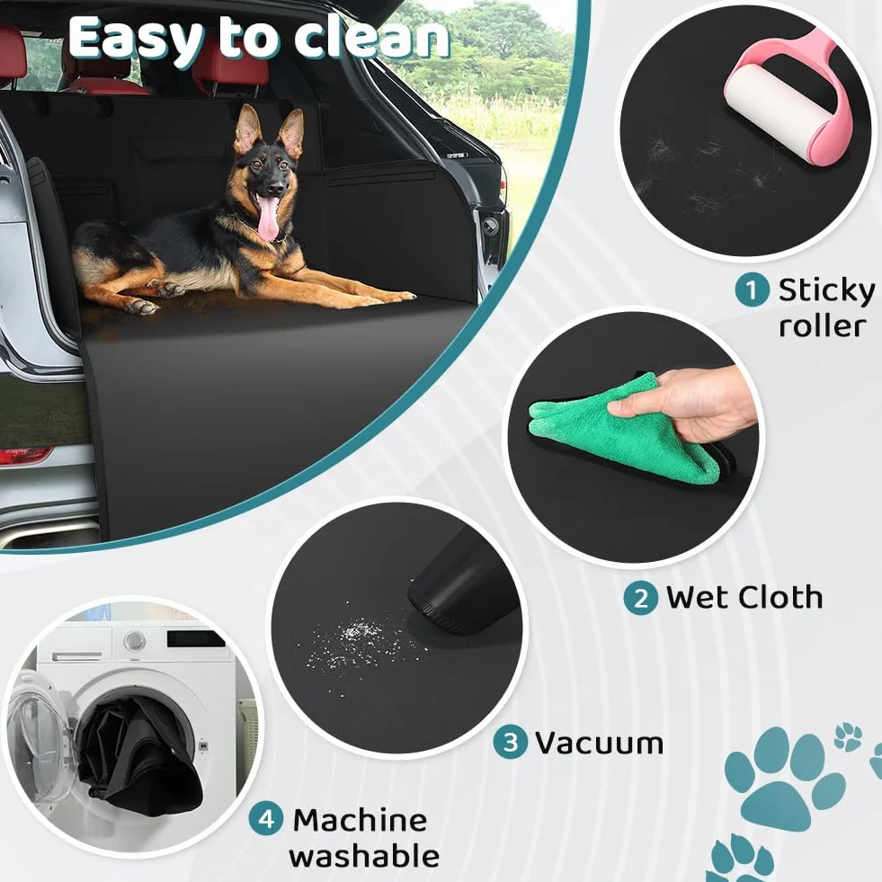 KYG Protection Coffre Voiture Universelle Imperméable pour Chiens avec Protection Latérale, 185x105x38cm Noir
