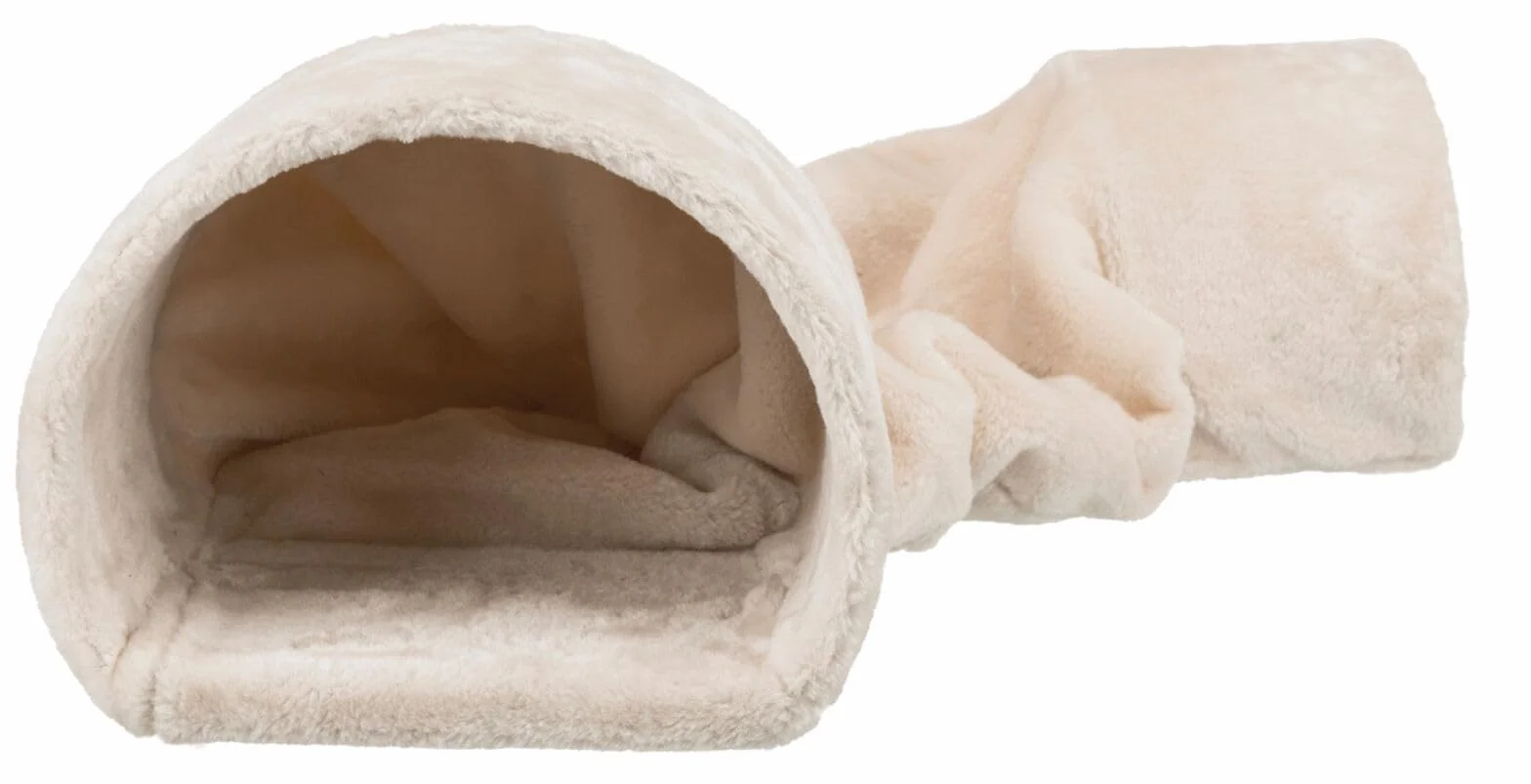 Trixie Tunnel Douillet pour Lapins/Petits Rongeurs Peluche Beige 27 × 21 × 80 cm