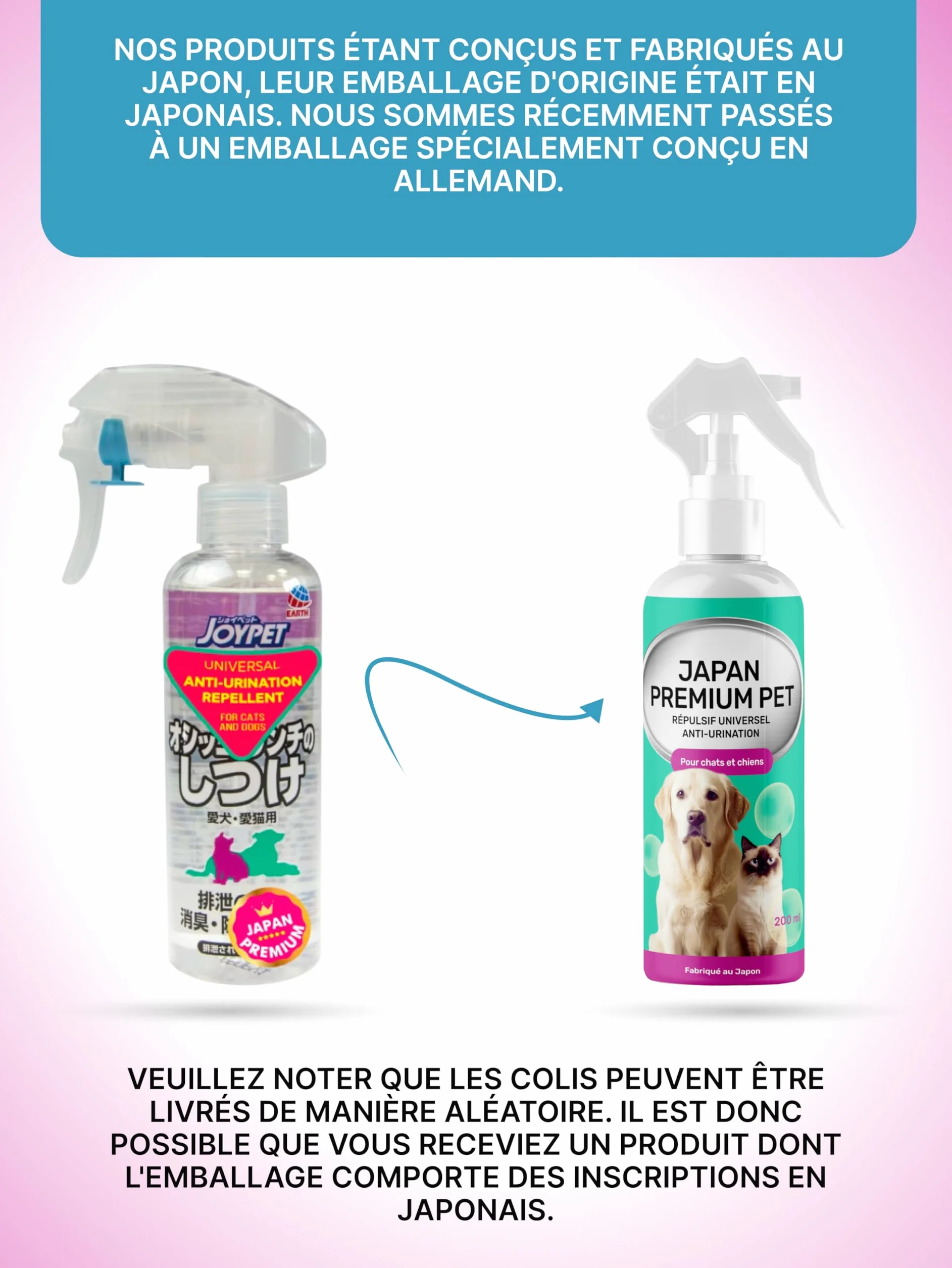 Spray Anti-Pipi pour Chiens et Chats Répulsif Intérieur 200 ml