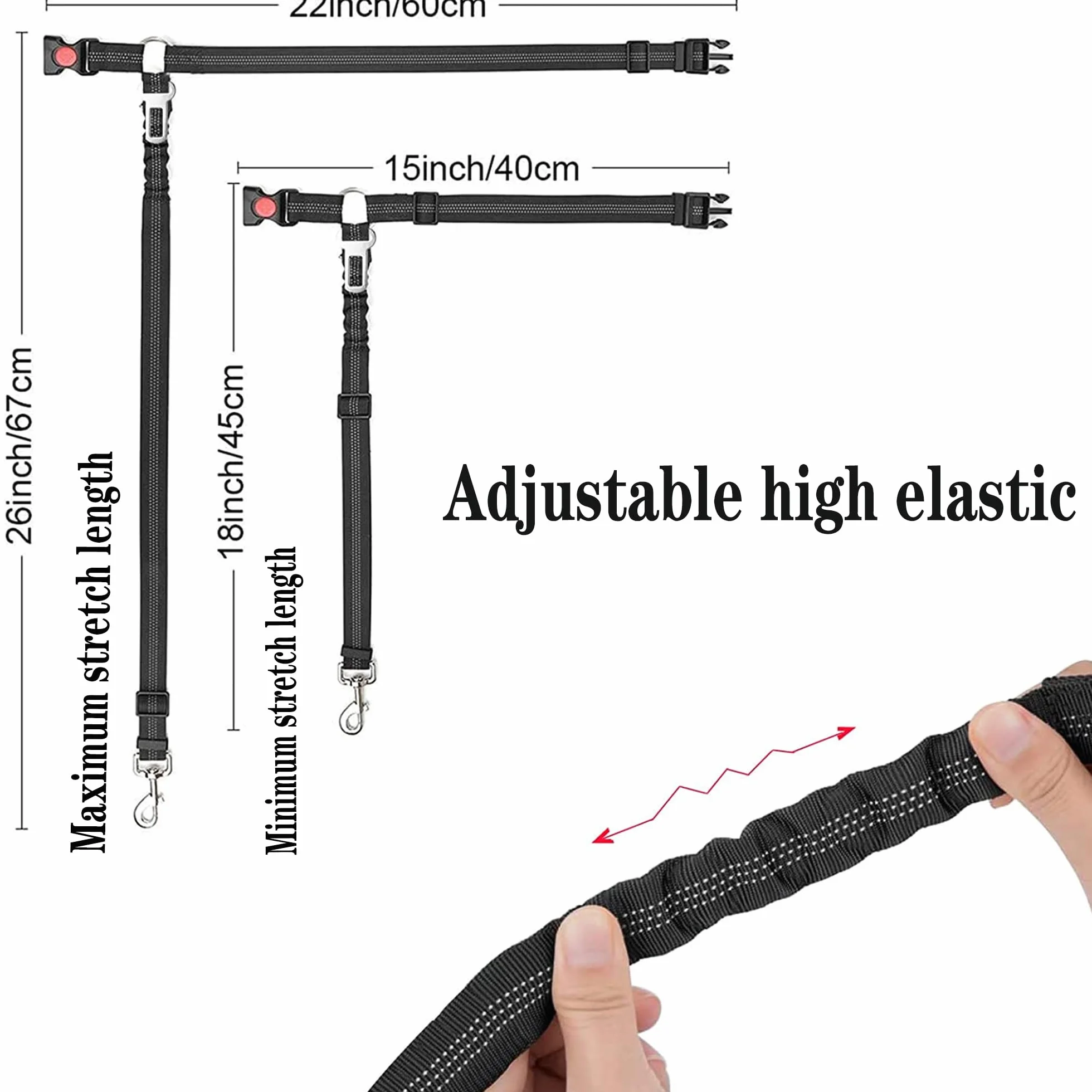 3 en 1 Ceinture de sécurité Chien Voiture,Iaisse de Course pour Chiens,Réglable en Ceinture Chien Absorbe Les Chocs élastique,Empêche la Conduite perturbée,Assure la sécurité
