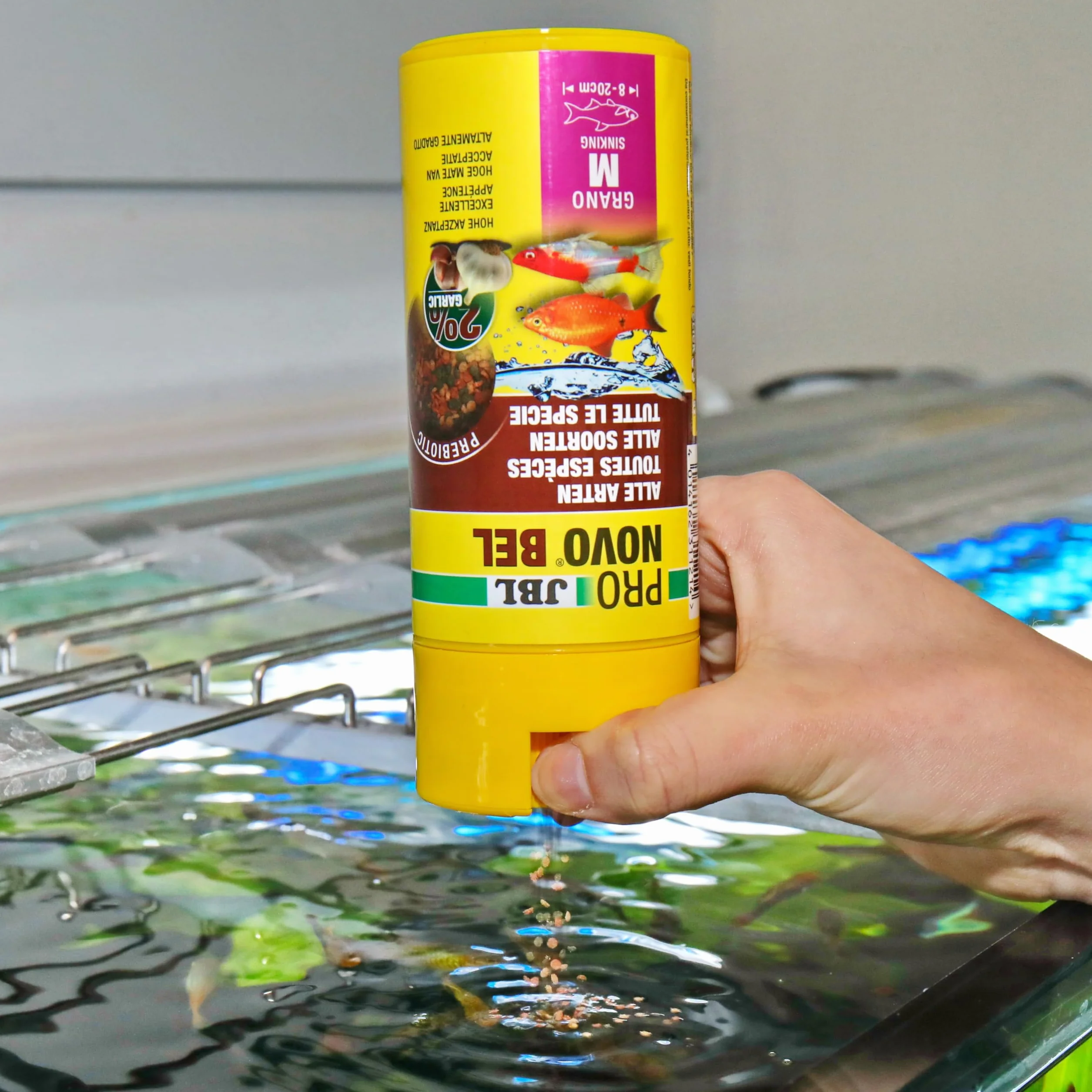 JBL PRONOVO BEL GRANO Aliment de Base Granulés pour Poissons d'Aquarium 8-20 cm Doseur à clic Taille M 250 ml