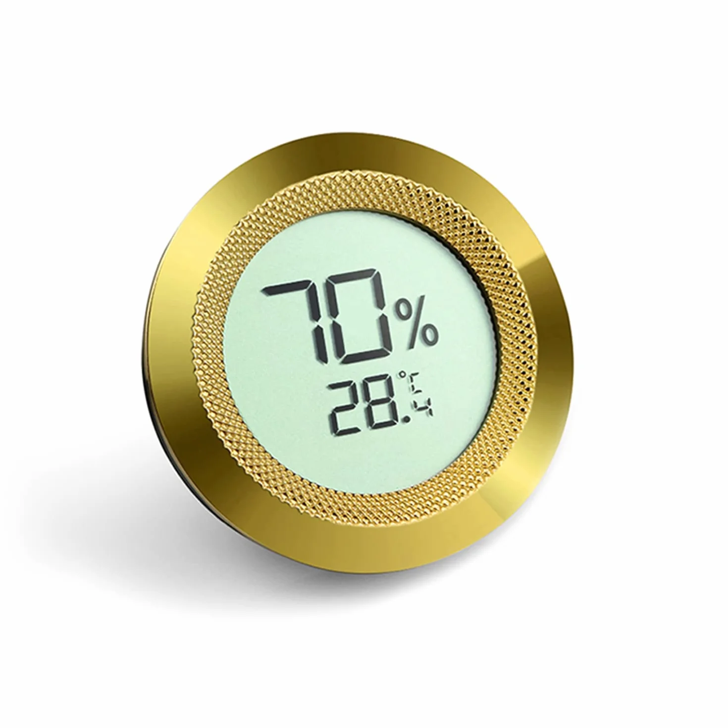 Thermomètre hygromètre numérique réglable, thermomètre numérique hygromètre, calibré en humidité, alliage de zinc rond de 50 mm de diamètre, hygromètre pour cave à cigares/serre/cave à vin