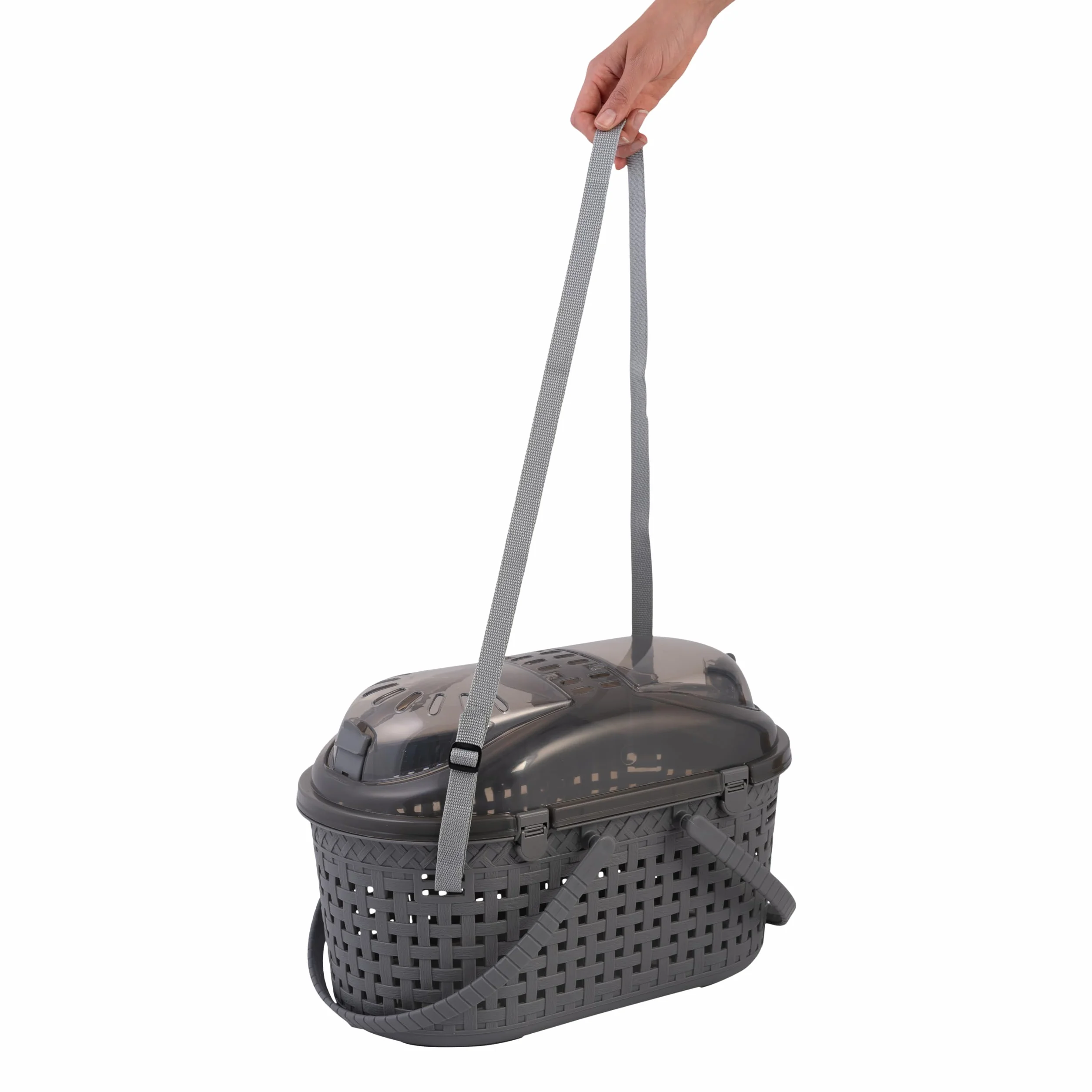 Iris Ohyama MPC-450 Cage de Transport Plastique pour Chat Chien L45 x P29 x H28.5 cm Gris