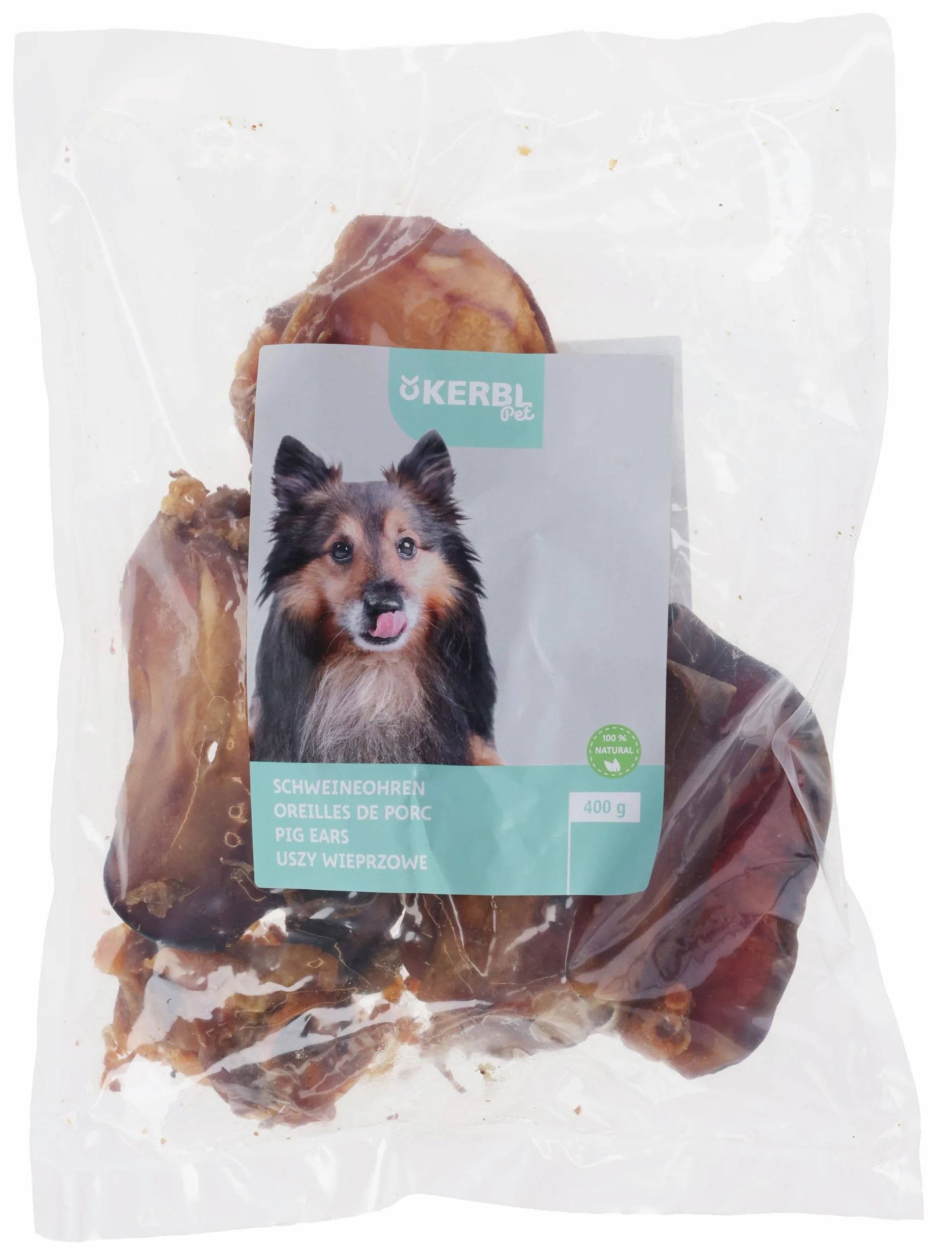 Kerbl Pet Oreilles de Porc, friandise pour Chien, à mâcher Naturelle, 400g, mélange de différentes Parties de l'oreille, Longue durée