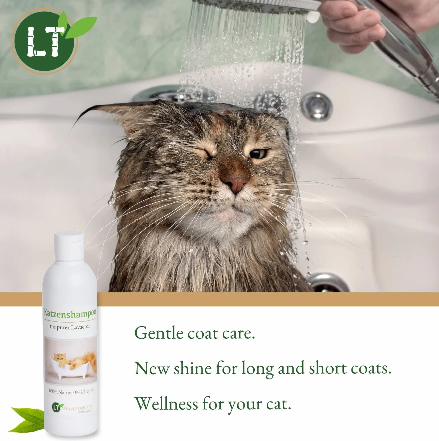 Shampoing pour chat bio hypoallergénique anti-démangeaisons au ghassoul marocain 250 ml