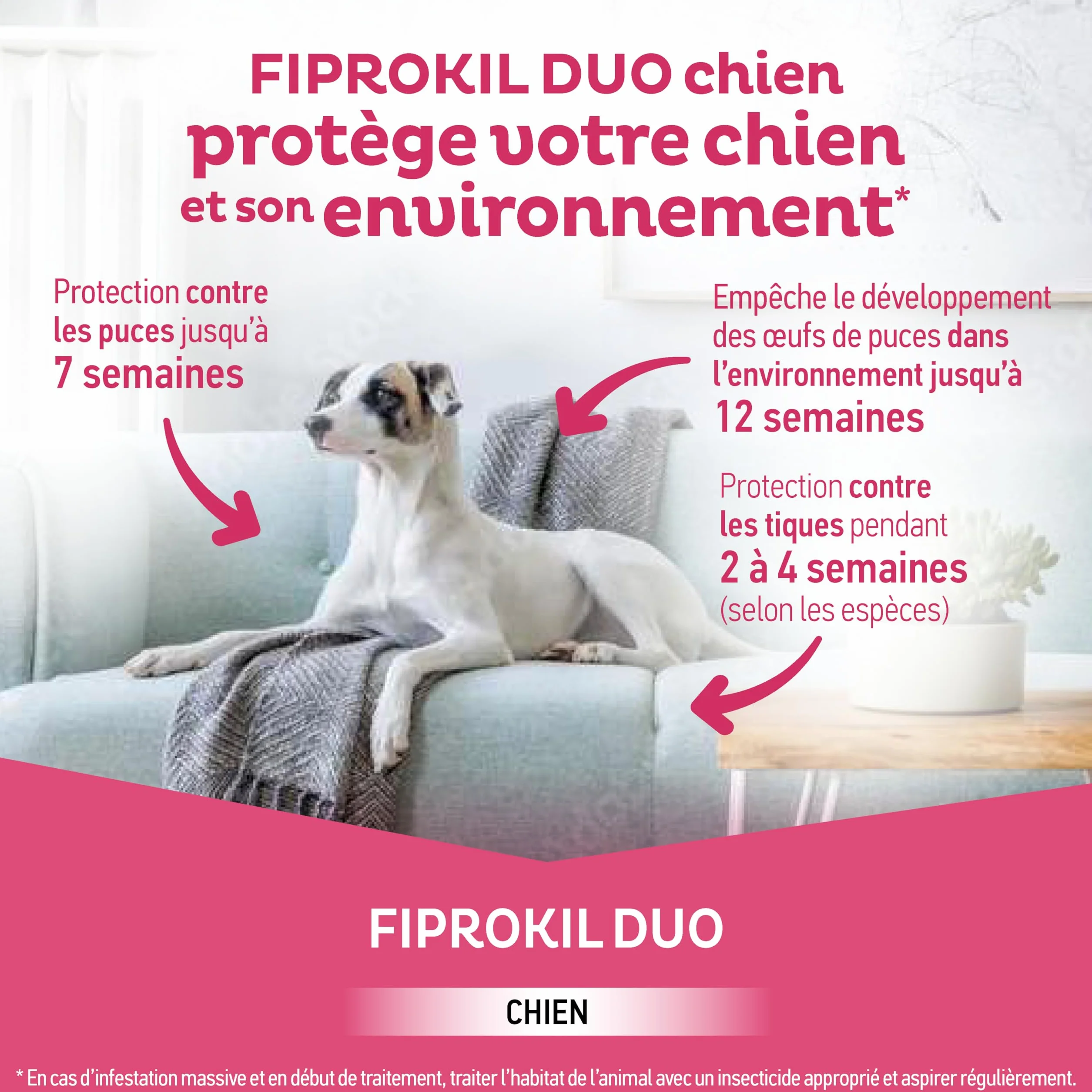 Fiprokil Duo Petits Chiens Clément Thékan (2-10 kg) - Anti-Puces/Tiques - Élimine parasites/Oeufs - Protège Jusqu’à 7 semaines l’Animal et 12 semaines l’Environnement - 4 pipettes Spot on