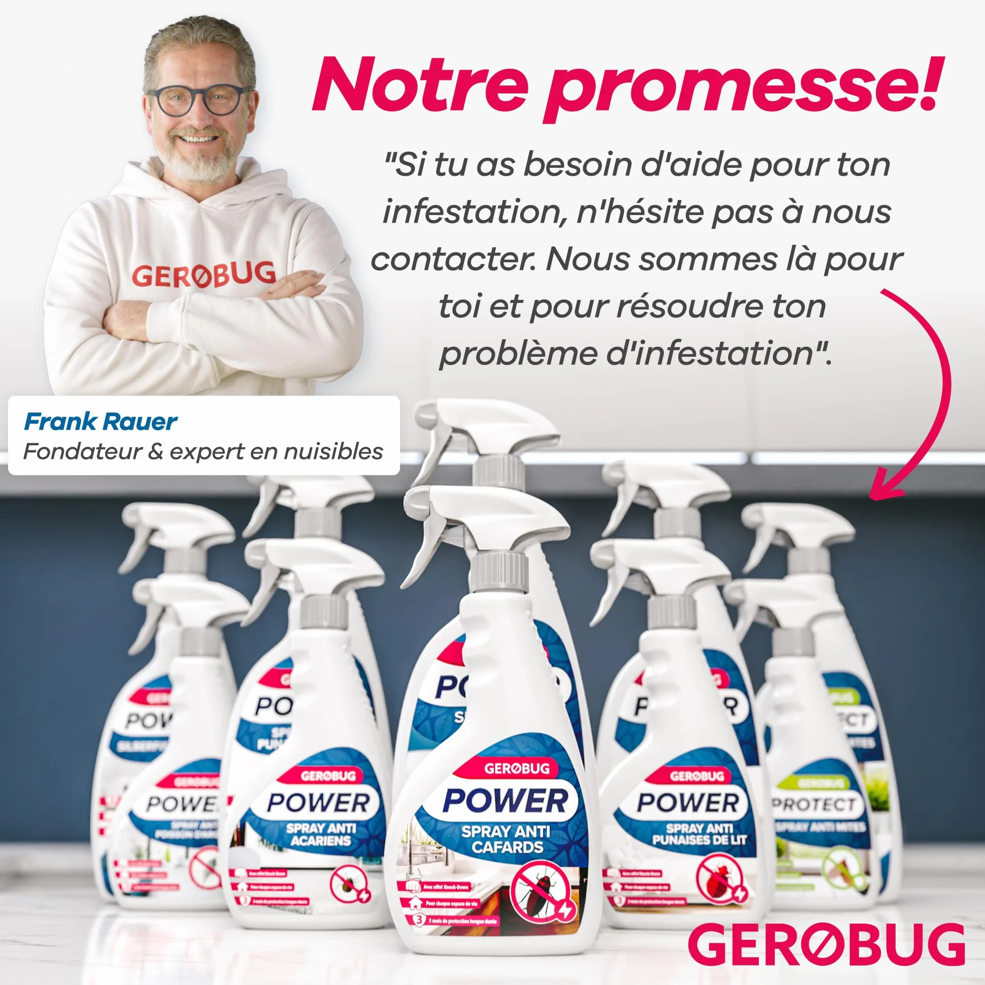 GEROBUG Spray Anti puces Maison 500 ML - Anti-puces pour Meubles, Textiles, Lits, Chiens