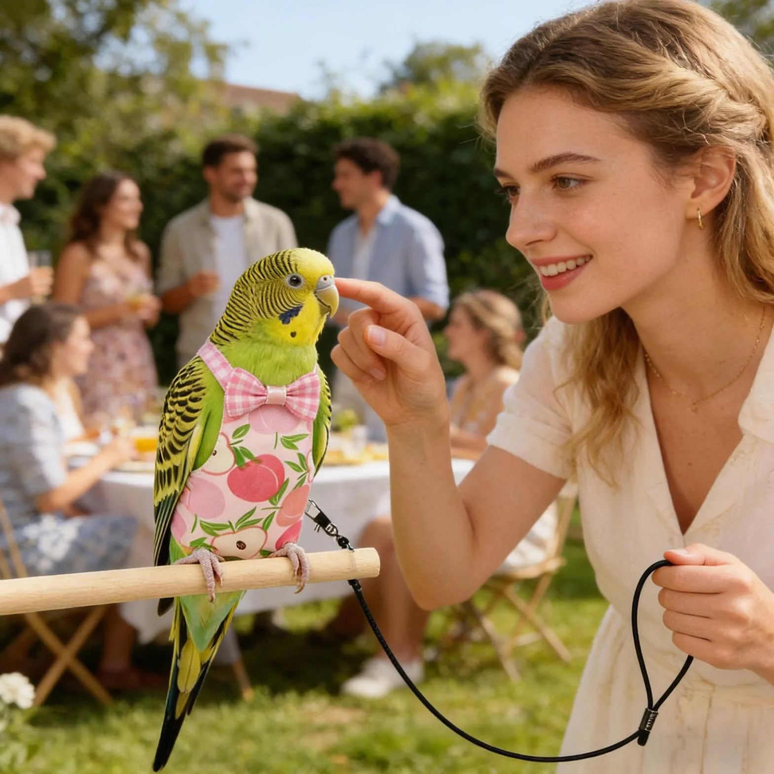 Couches à oiseaux pour animaux de compagnie, réutilisables et lavables, avec corde pour l'entraînement au vol des oiseaux, pour aras, perruches, inséparables, calopsittes et calopsittes