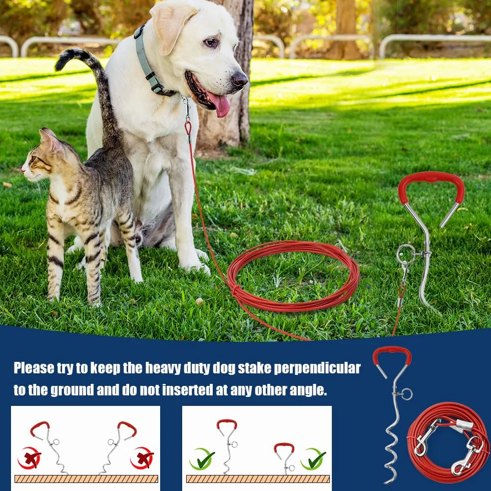 Aomig Piquet Ancrage Spirale pour Chien 3m 6m