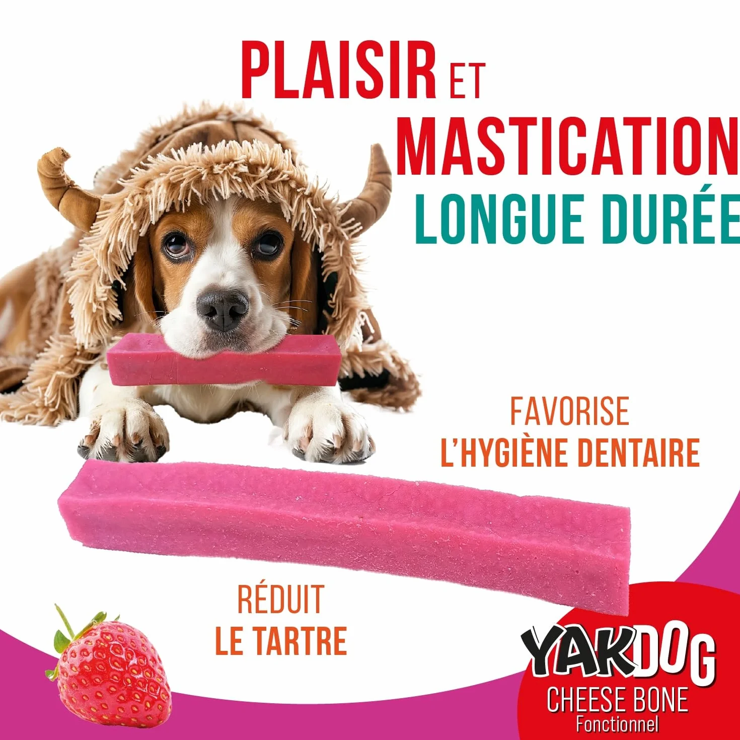 SANTÉ+ Bâtonnets Fromage Chien S Fraise Relax Effet Calmants Digestifs Favorise Sommeil Renforce Os Dents Friandise Longue Durée 100% Naturel