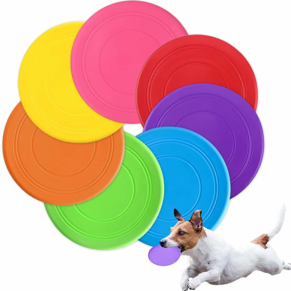 Frisbee pour Chien en Silicone Disque Volant Jouet Interactif Plein Air Petits et Moyens Chiens