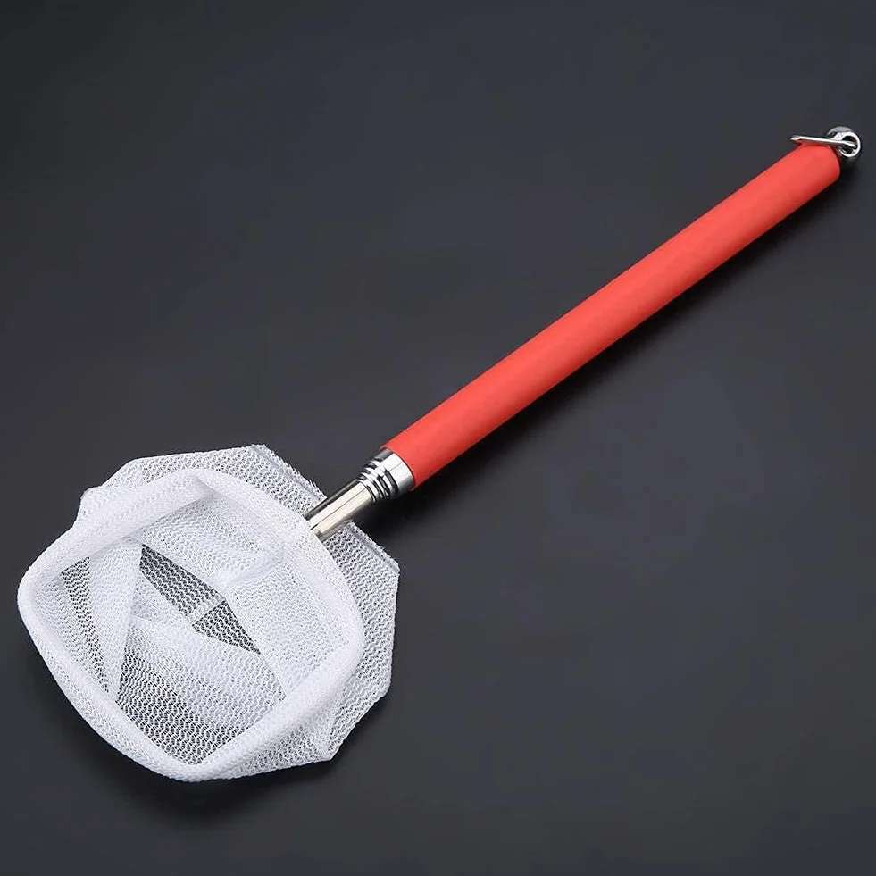 Petit filet télescopique pour poissons d'aquarium 18-53 cm Betta rouge