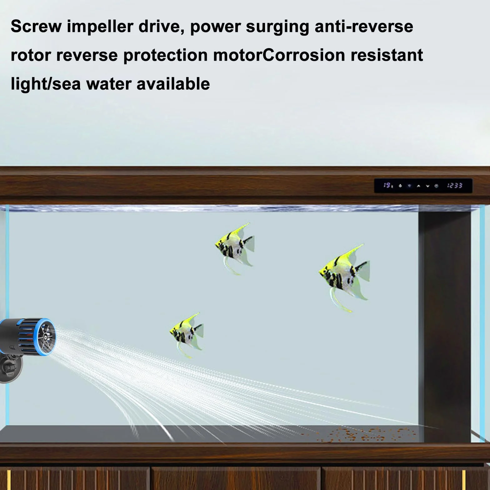 Pompe de Brassage pour Aquarium 7000L/H 10W 360° Pivotant Wave Maker Ventouse Eau Douce Salée
