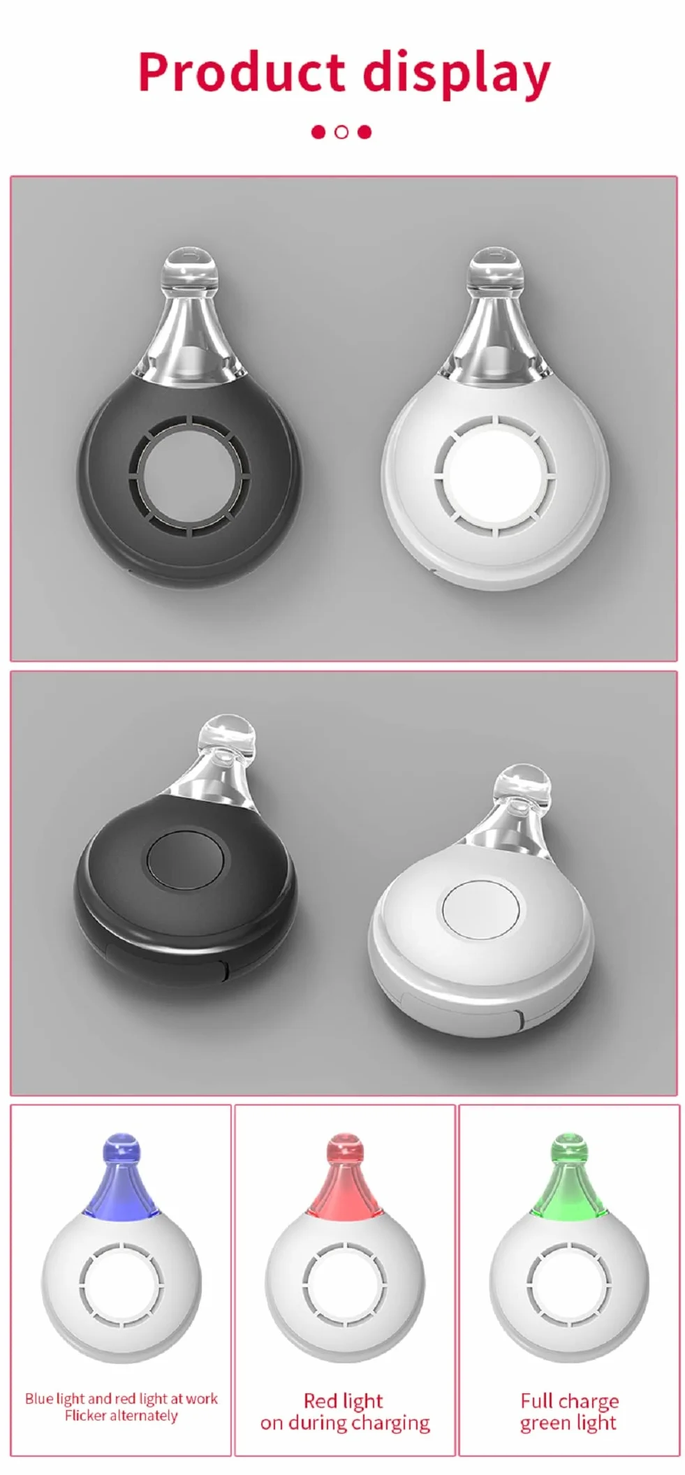 Sweetneed Chidad Yi Ultrasonique Anti-Puces et Anti-Tiques pour Animaux de Compagnie Pendentif à Ultrasons Contre les Tiques Charge USB