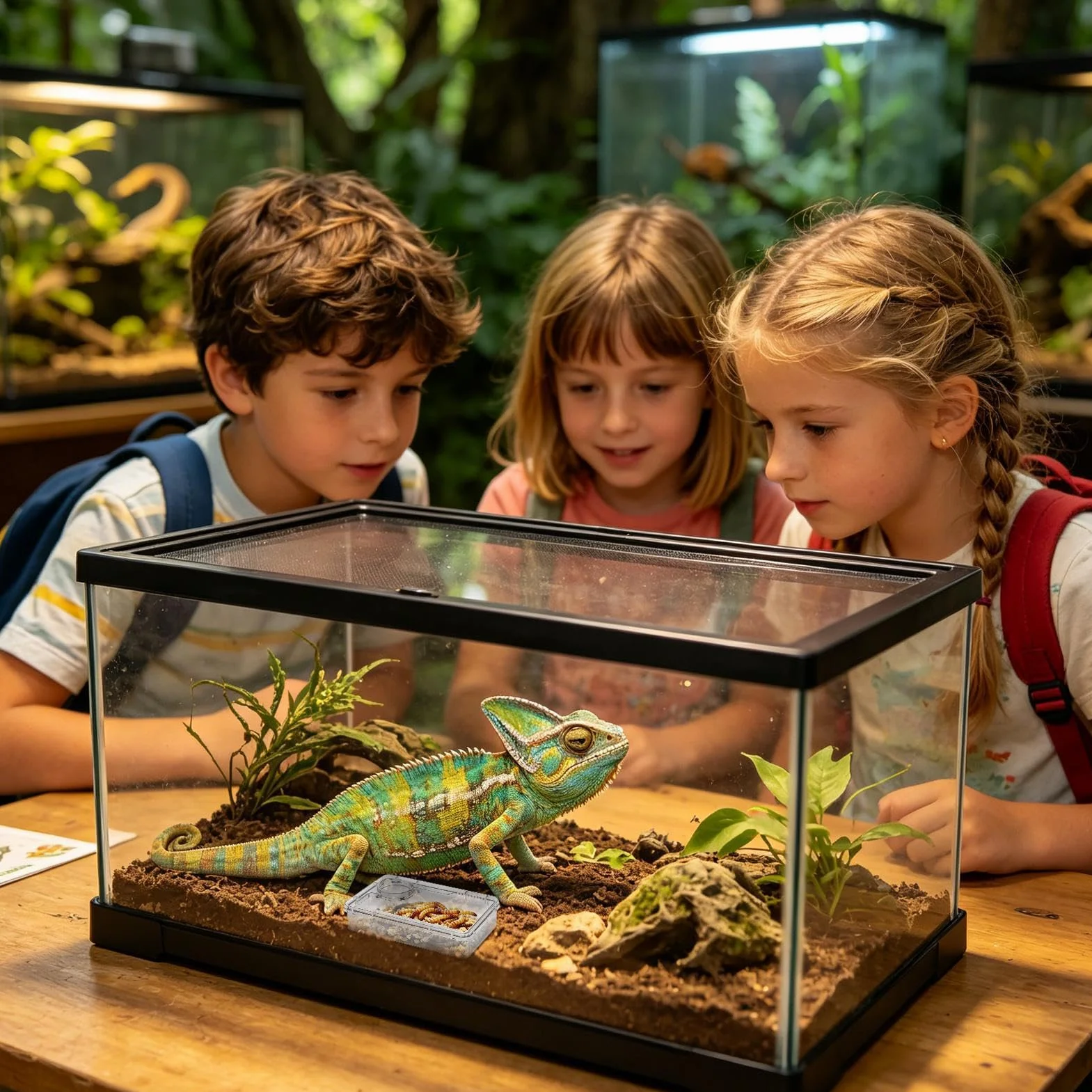 Gamelle pour Reptiles Anti-Fuite avec Compartiment Transparent pour Lézards, Iguanes, Caméléons
