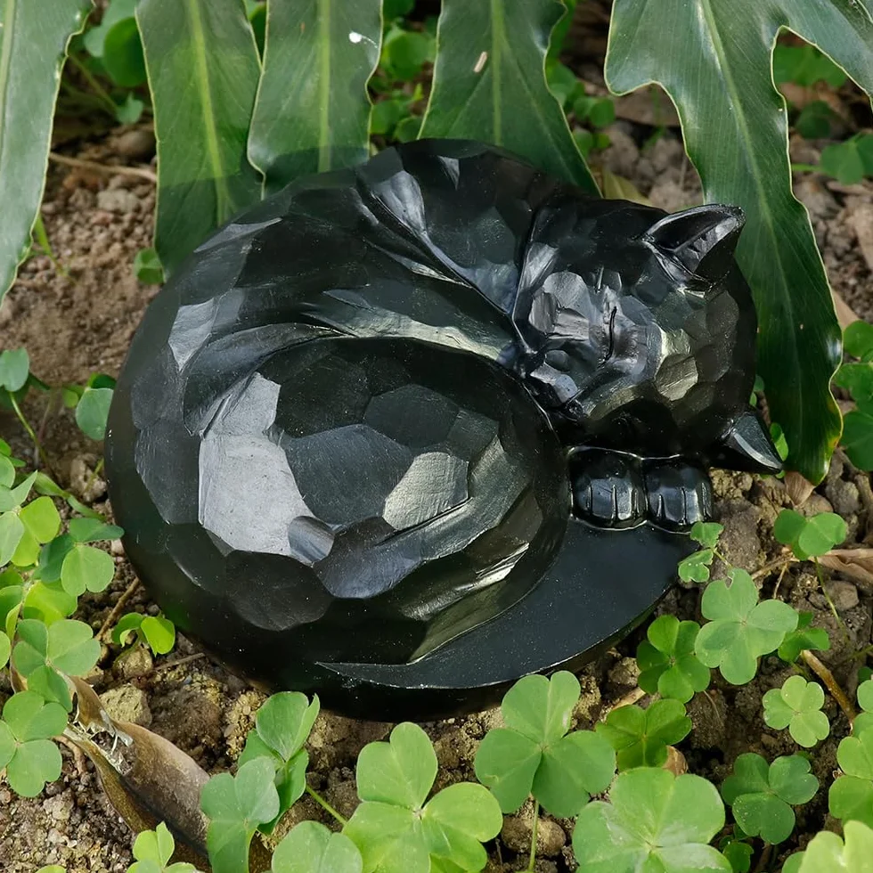 Urne funéraire commémorative pour chat Noir