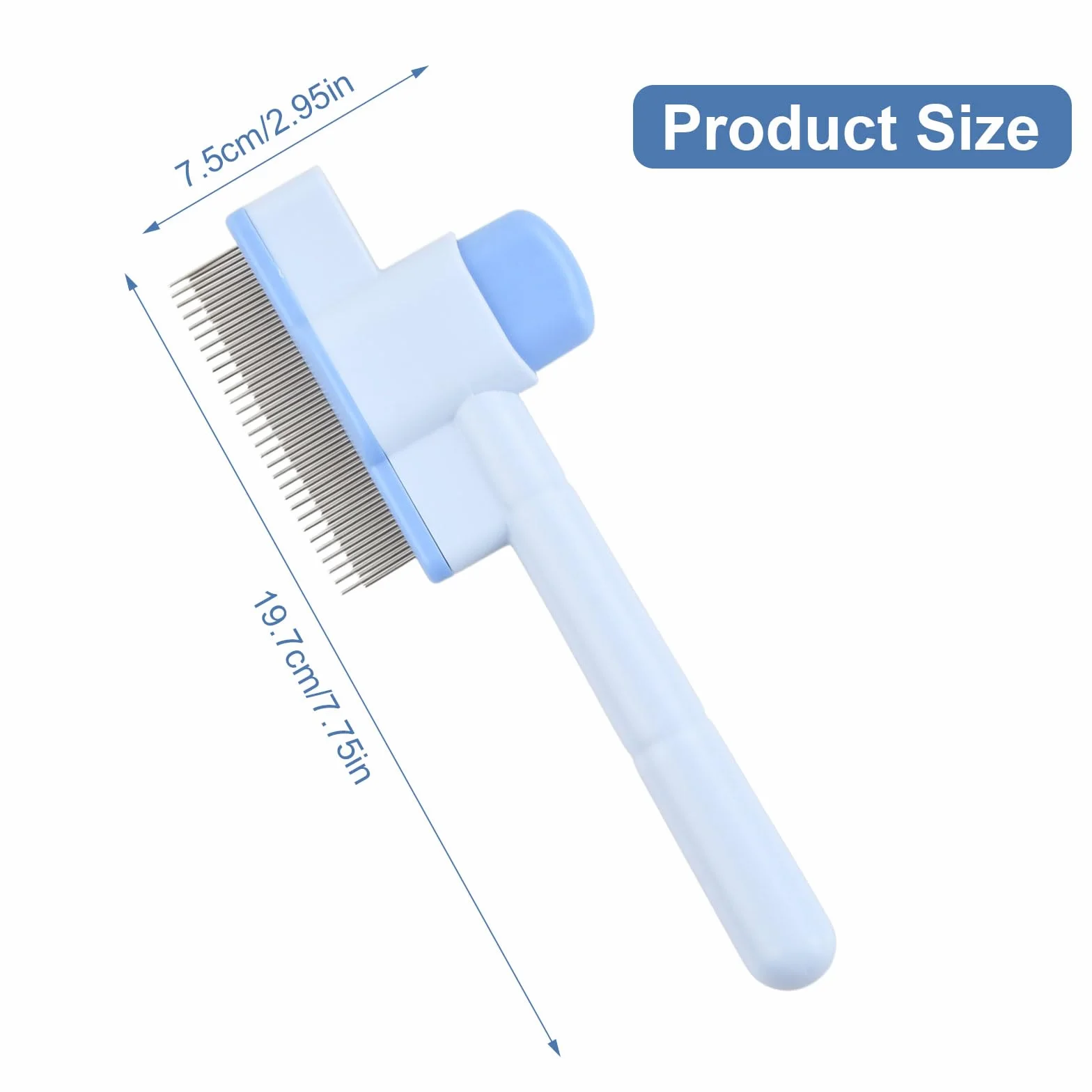 Brosse Poil Chat Peigne Anti Puces Acier Inoxydable pour Chats et Chiens Brosse Autonettoyante