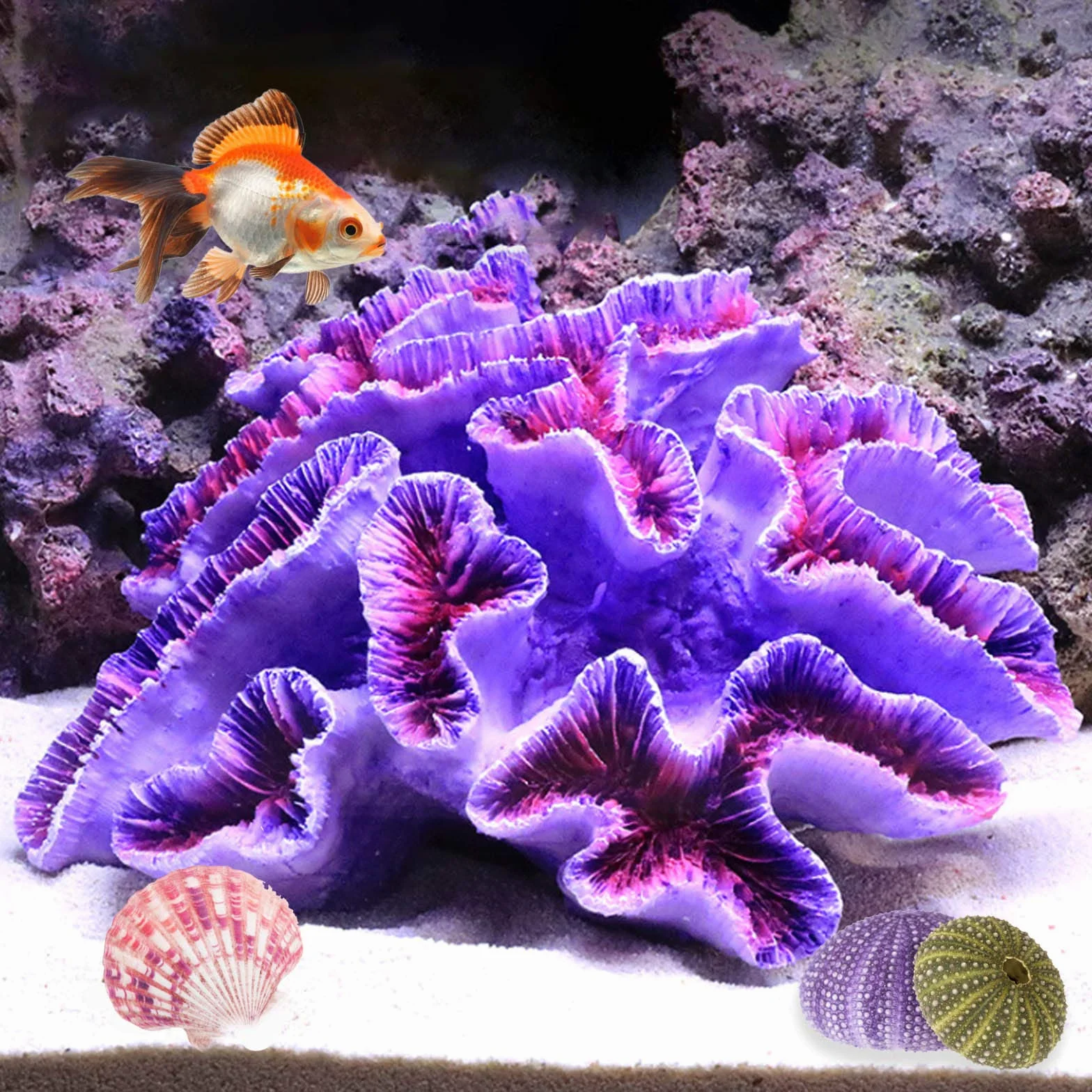 Besimple Ornements coralliens pour Aquarium Violet